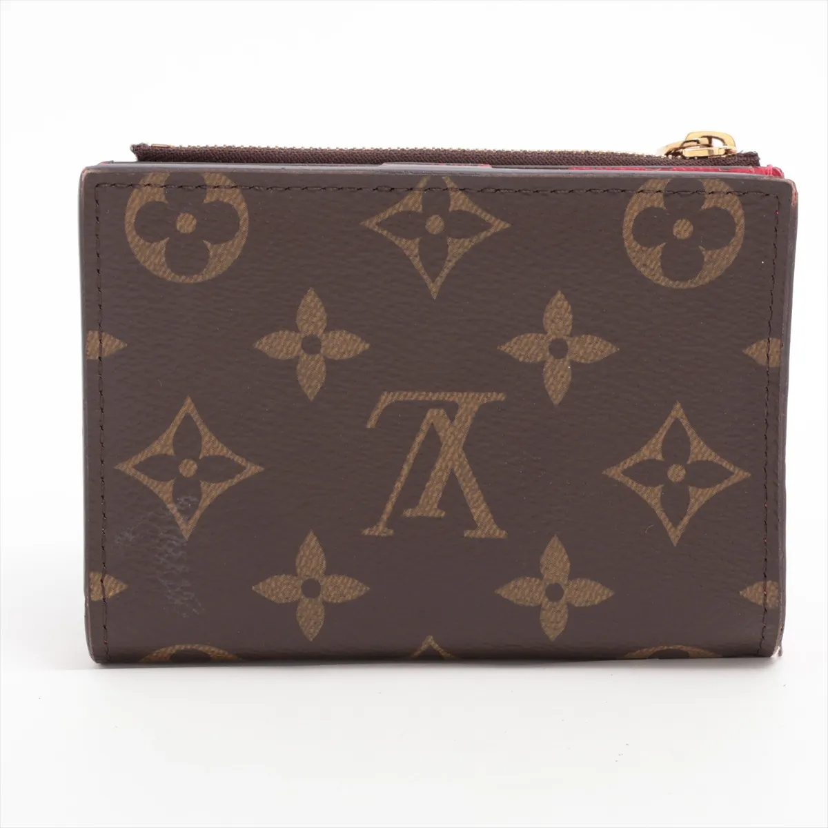 Monogram Portefeuille Lisa M11380 Brown x Pink Compact Wallet with Initials — view 2