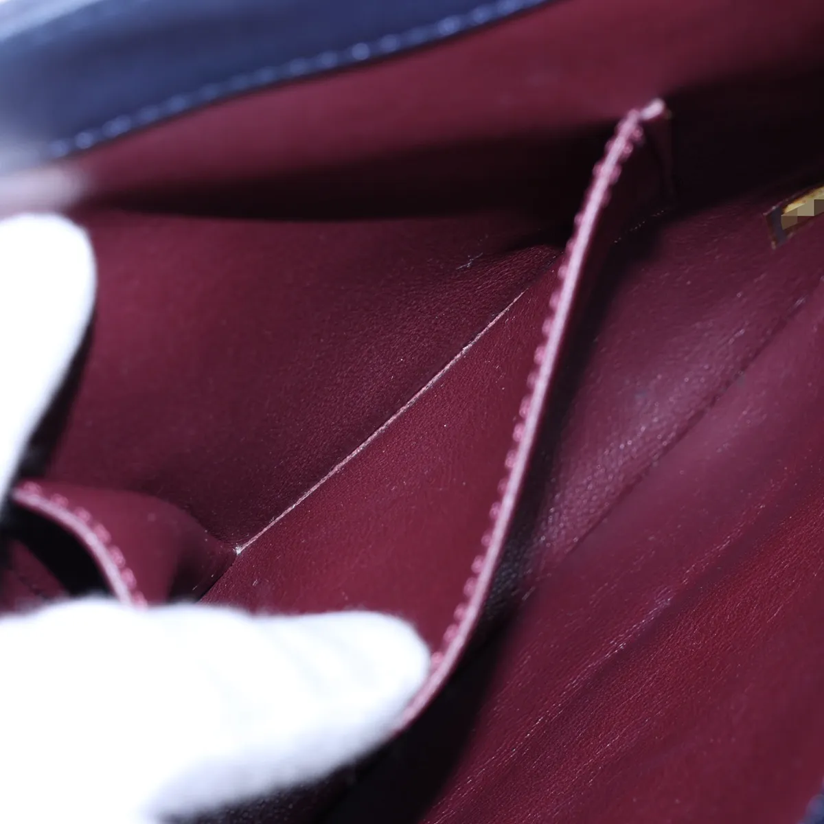 Matelassé Lambskin 2-Way Handbag, Navy, Gunmetal Hardware, Item Number 21391865 (Serial Number 21) — view 13