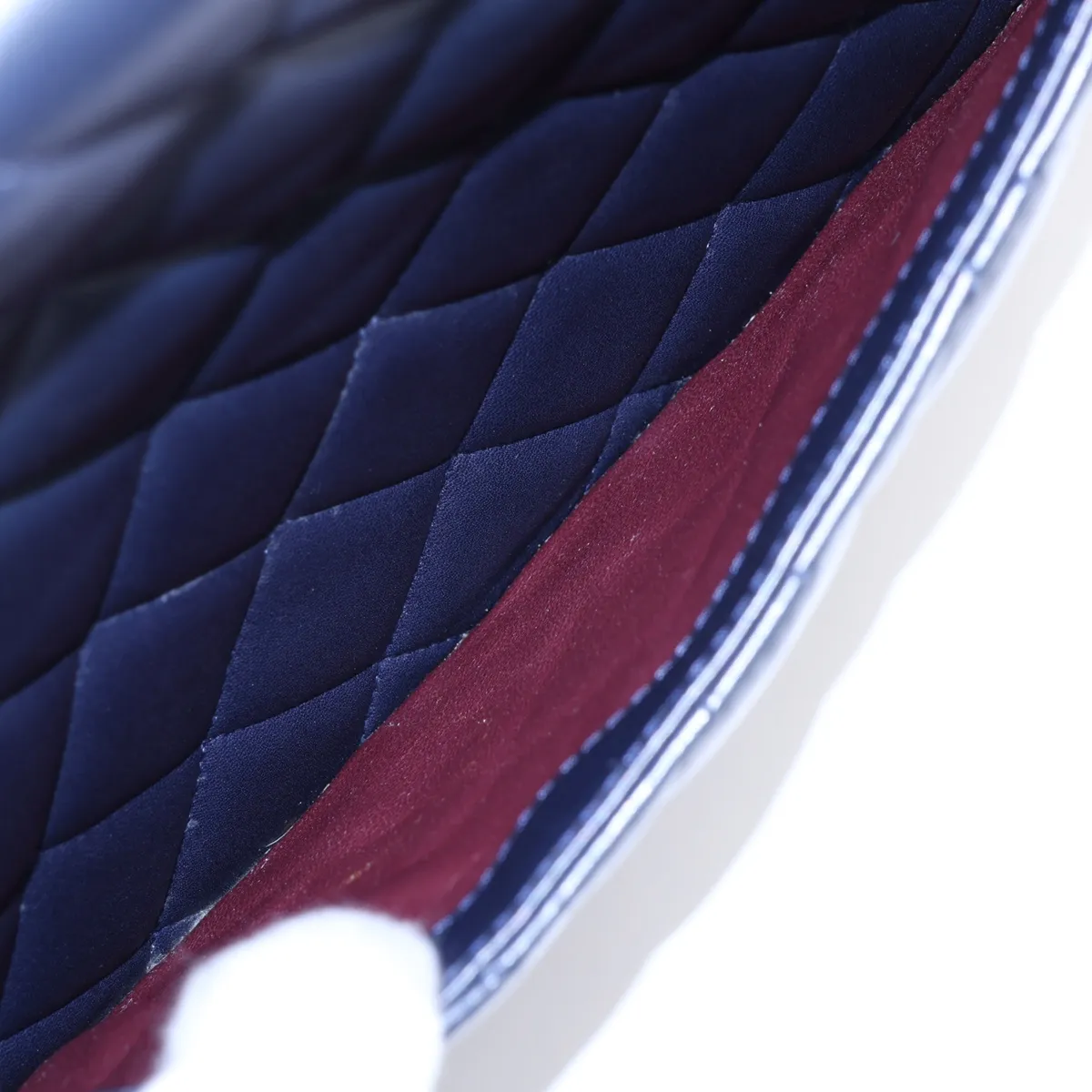 Matelassé Lambskin 2-Way Handbag, Navy, Gunmetal Hardware, Item Number 21391865 (Serial Number 21) — view 14