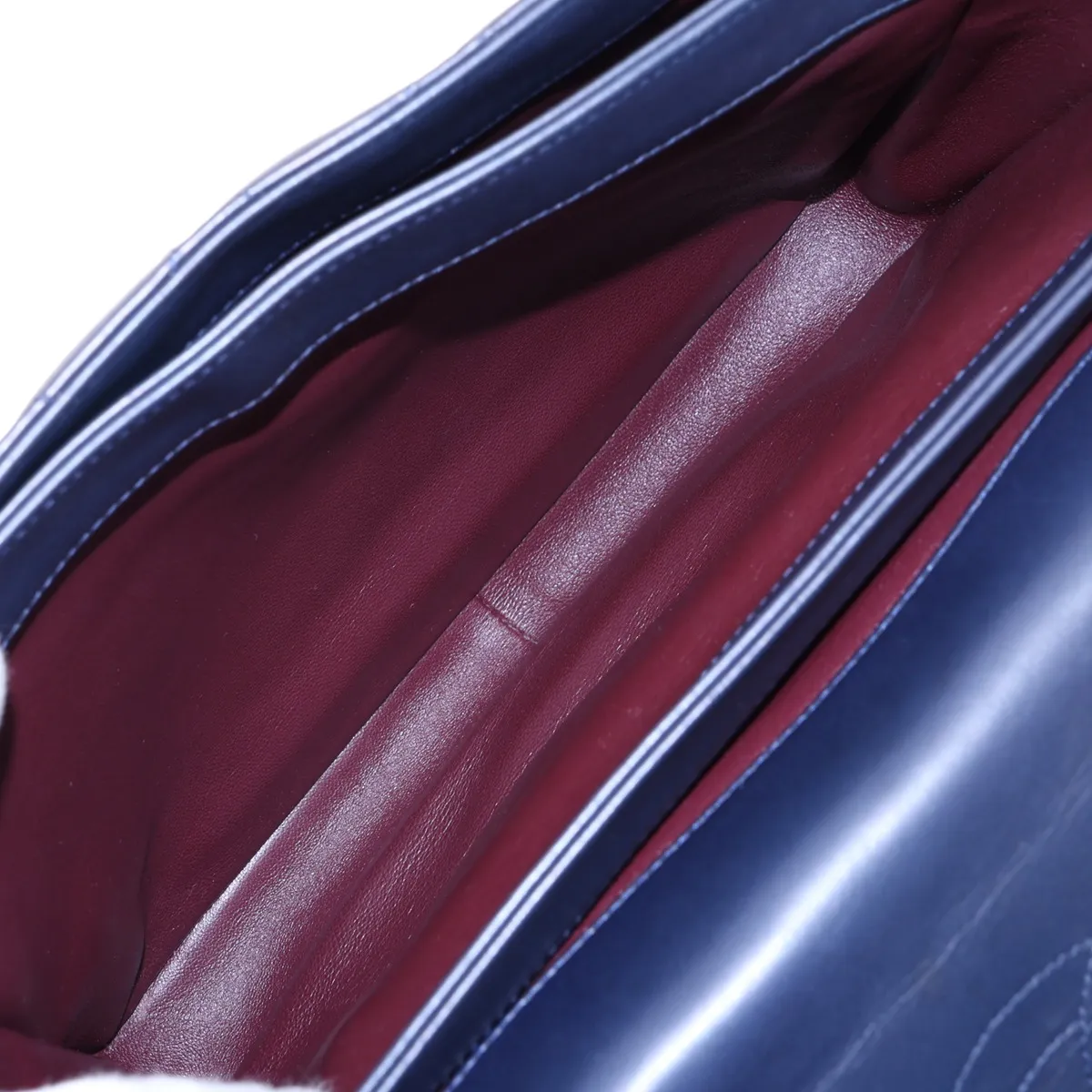 Matelassé Lambskin 2-Way Handbag, Navy, Gunmetal Hardware, Item Number 21391865 (Serial Number 21) — view 8