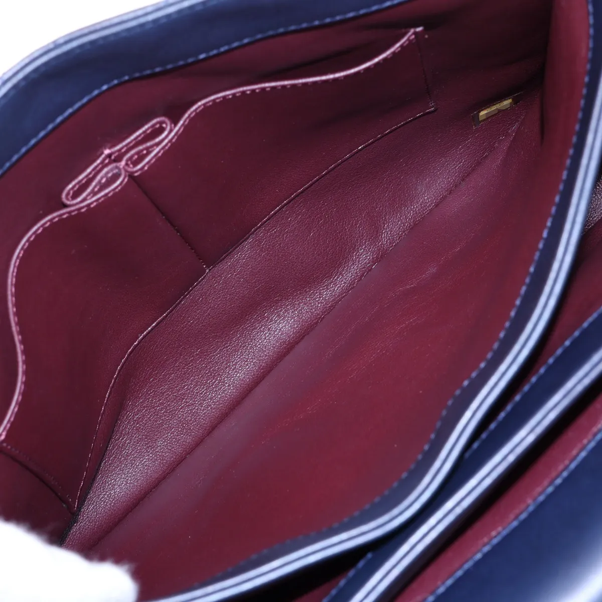 Matelassé Lambskin 2-Way Handbag, Navy, Gunmetal Hardware, Item Number 21391865 (Serial Number 21) — view 9