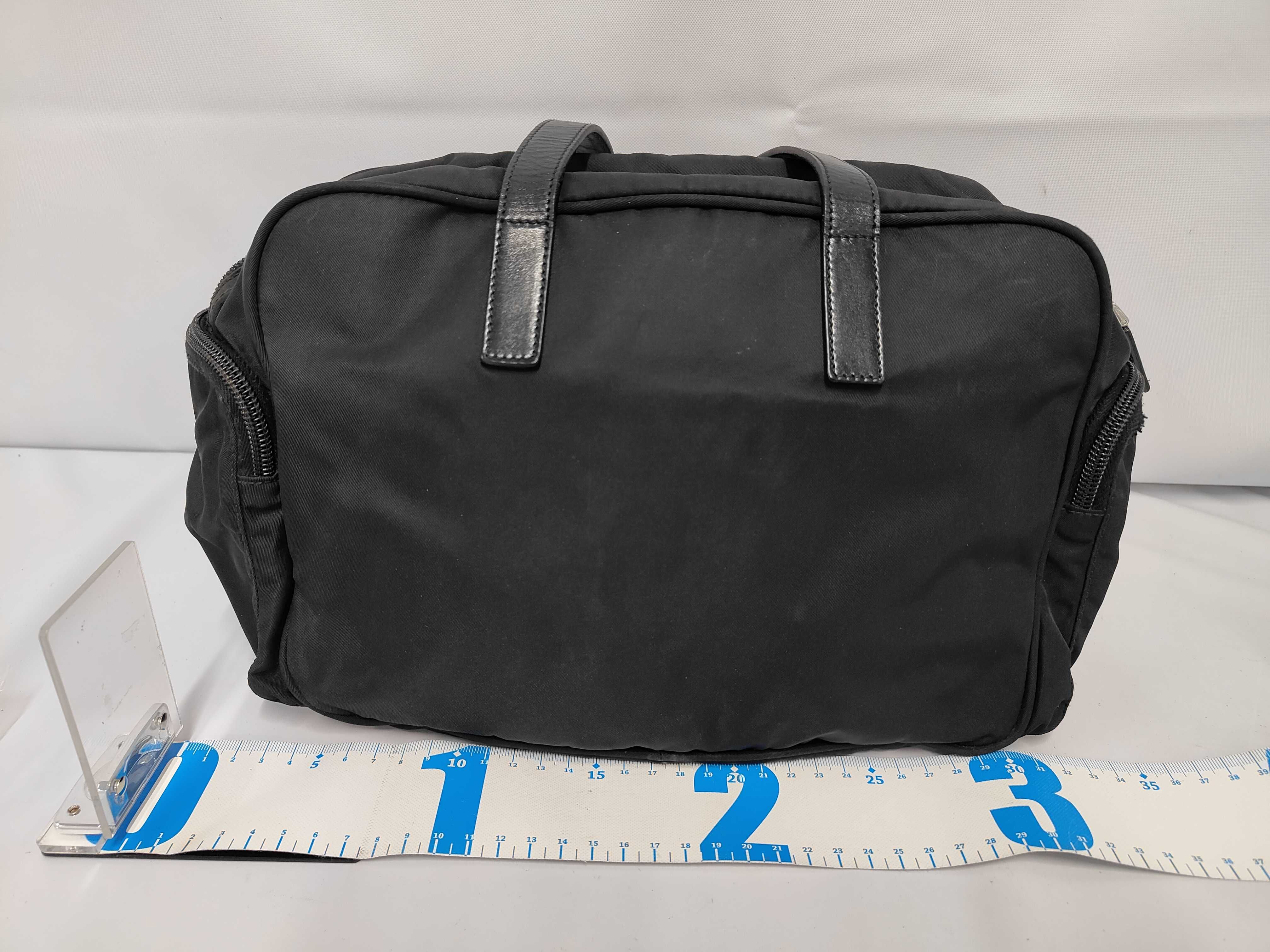 Mini Boston Bag with Triangle Logo — view 2
