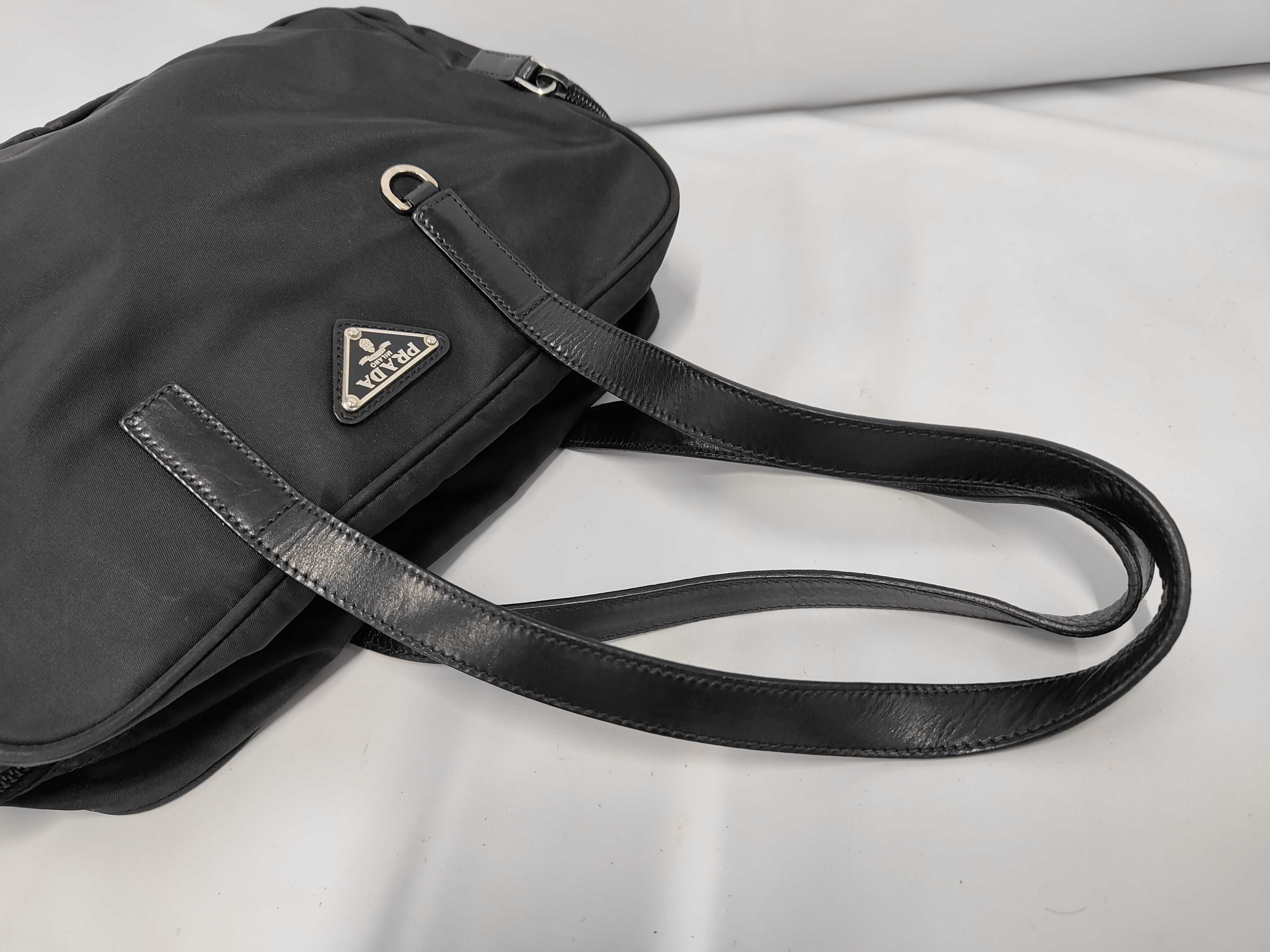 Mini Boston Bag with Triangle Logo — view 5