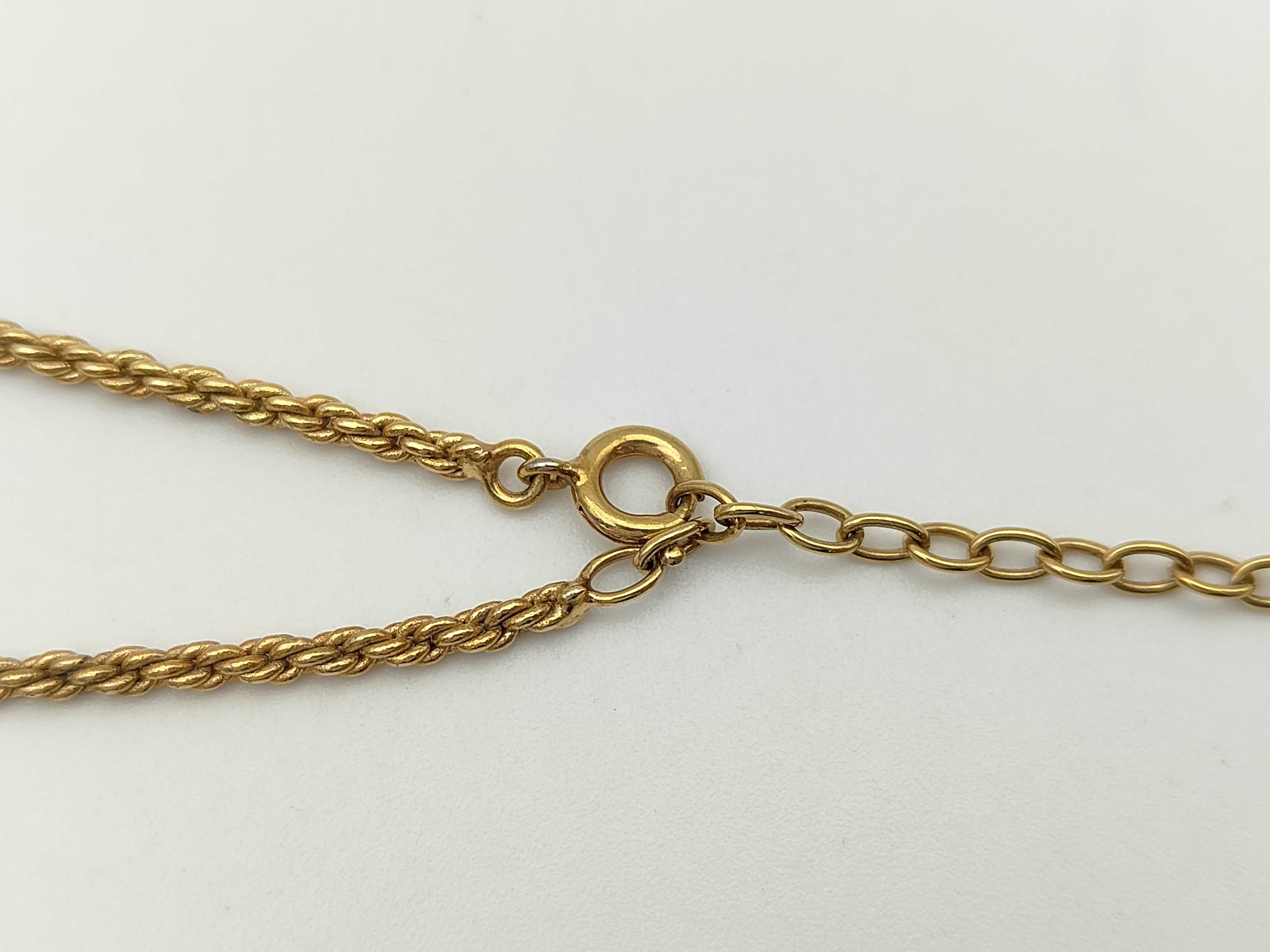 Logo Plate Rope Twist Rope Chain Gold Silver Necklace — view 4
