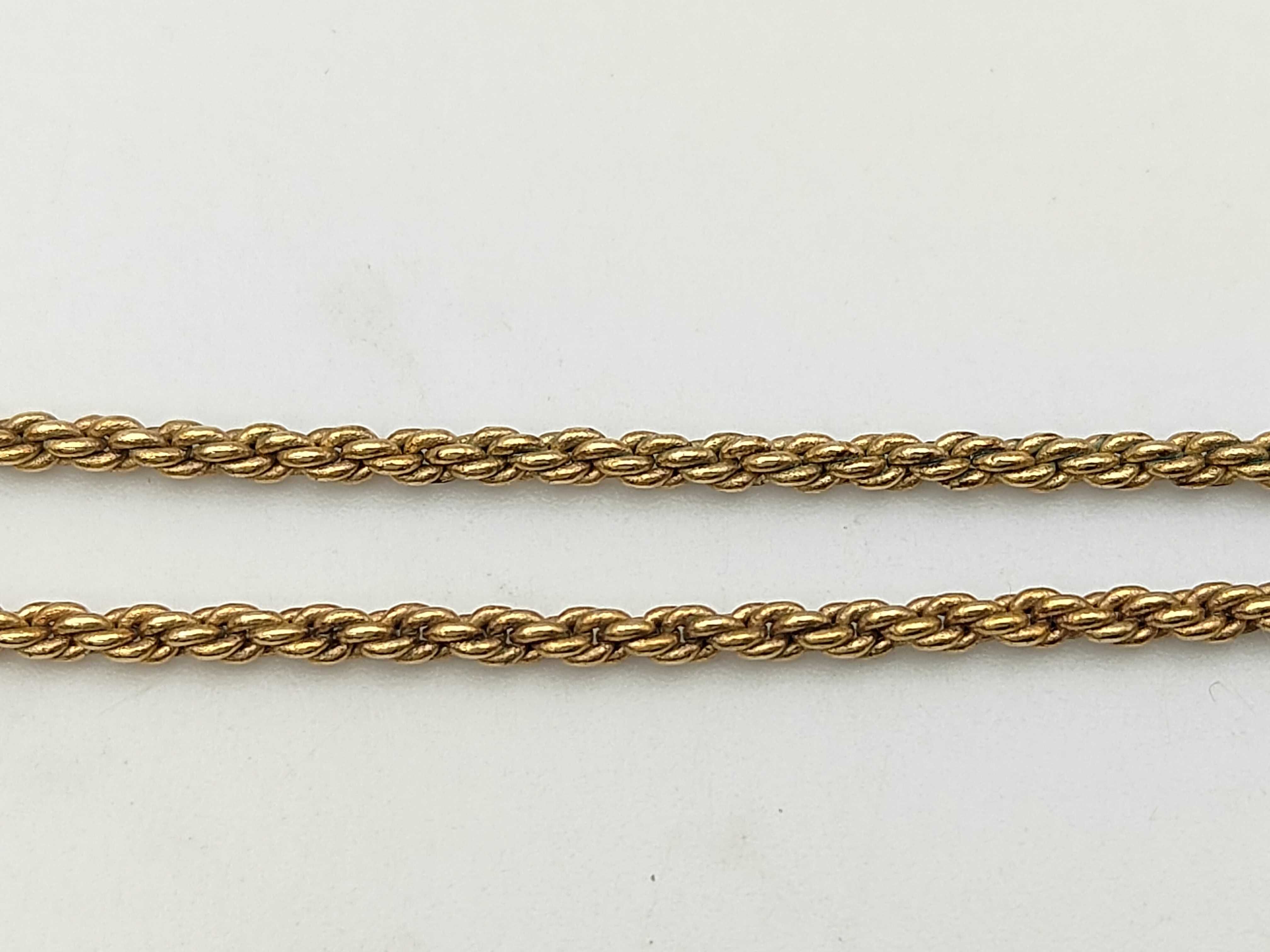 Logo Plate Rope Twist Rope Chain Gold Silver Necklace — view 7