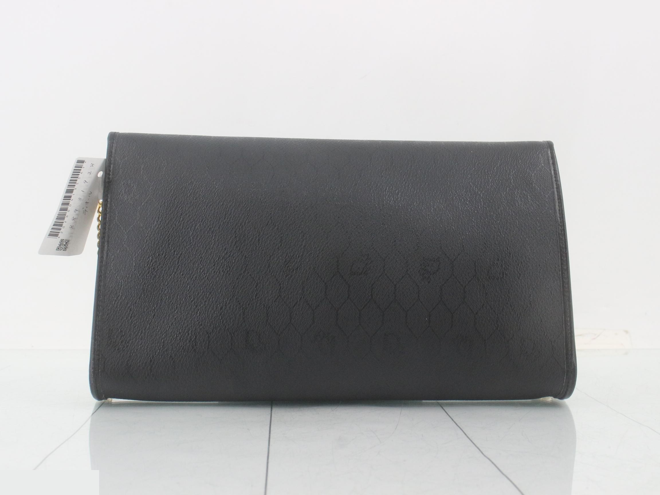 chain shoulder bag, PVC, black — view 2