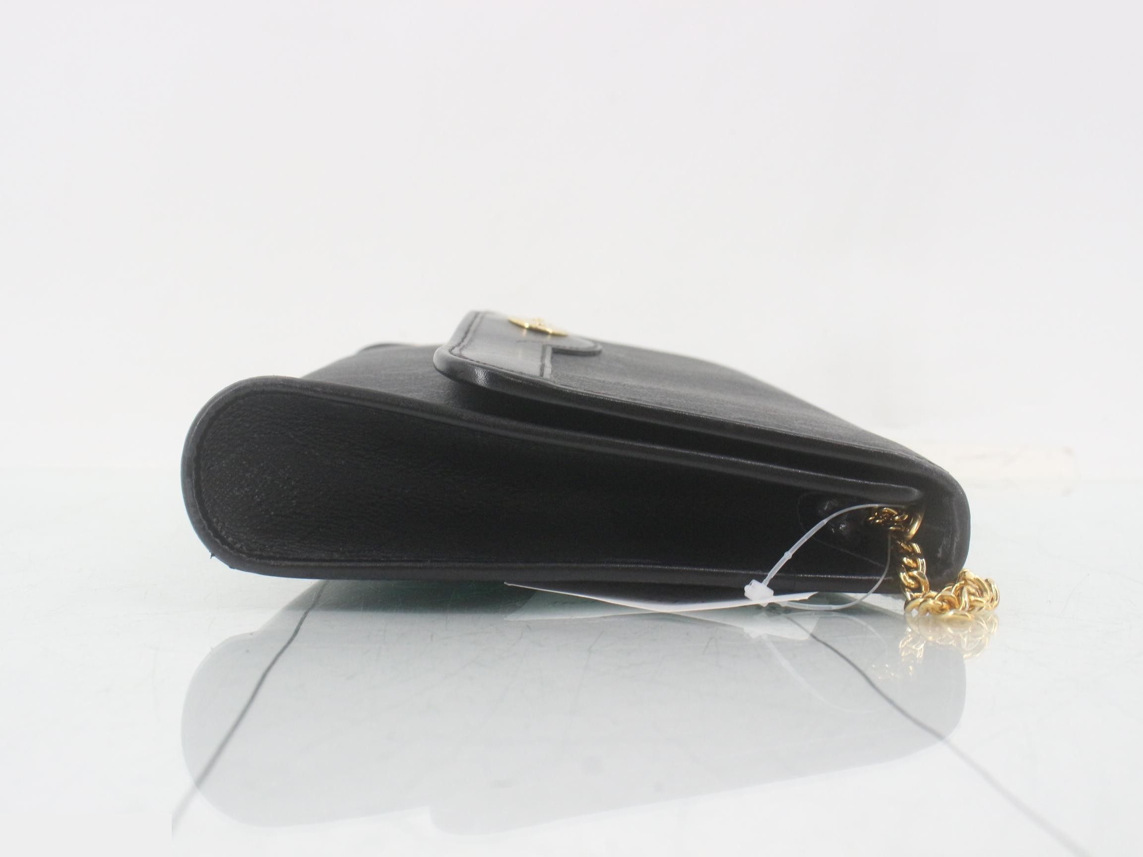 chain shoulder bag, PVC, black — view 3