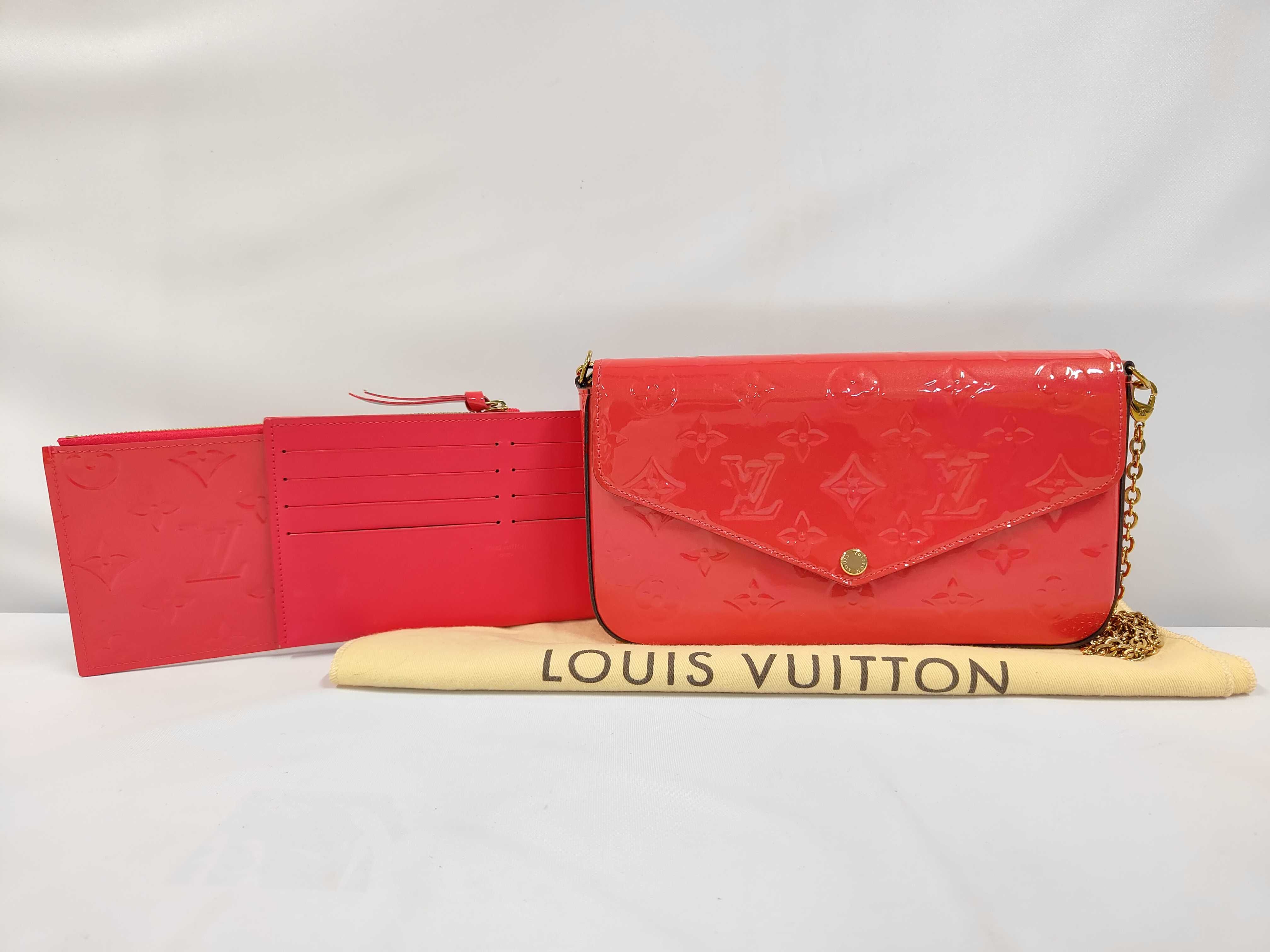 Vernis Pochette Felicie Cerise M61293 TJ4126 Accessories: Dust bag, coin case, card case, shoulder bag