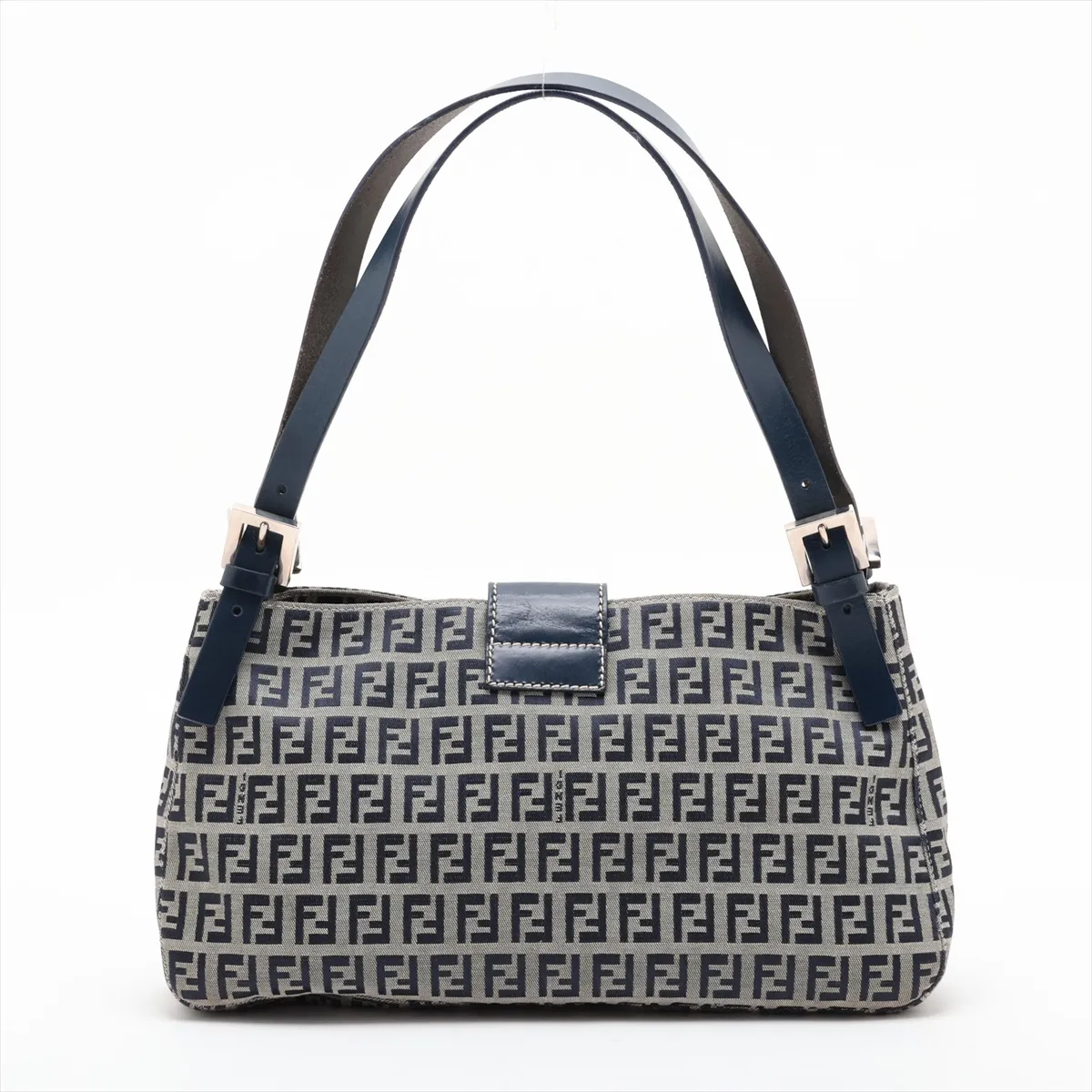 Zucca Canvas x Leather Shoulder Bag, Blue — view 2