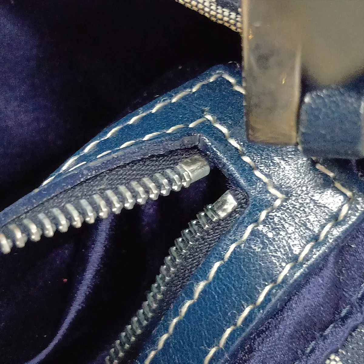 Zucca Canvas x Leather Shoulder Bag, Blue — view 13