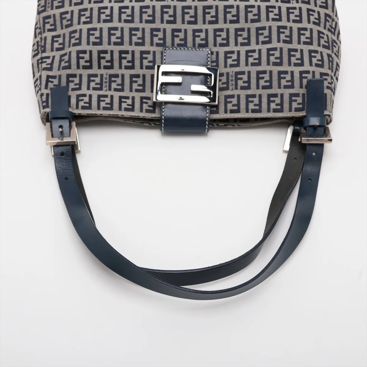 Zucca Canvas x Leather Shoulder Bag, Blue — view 5