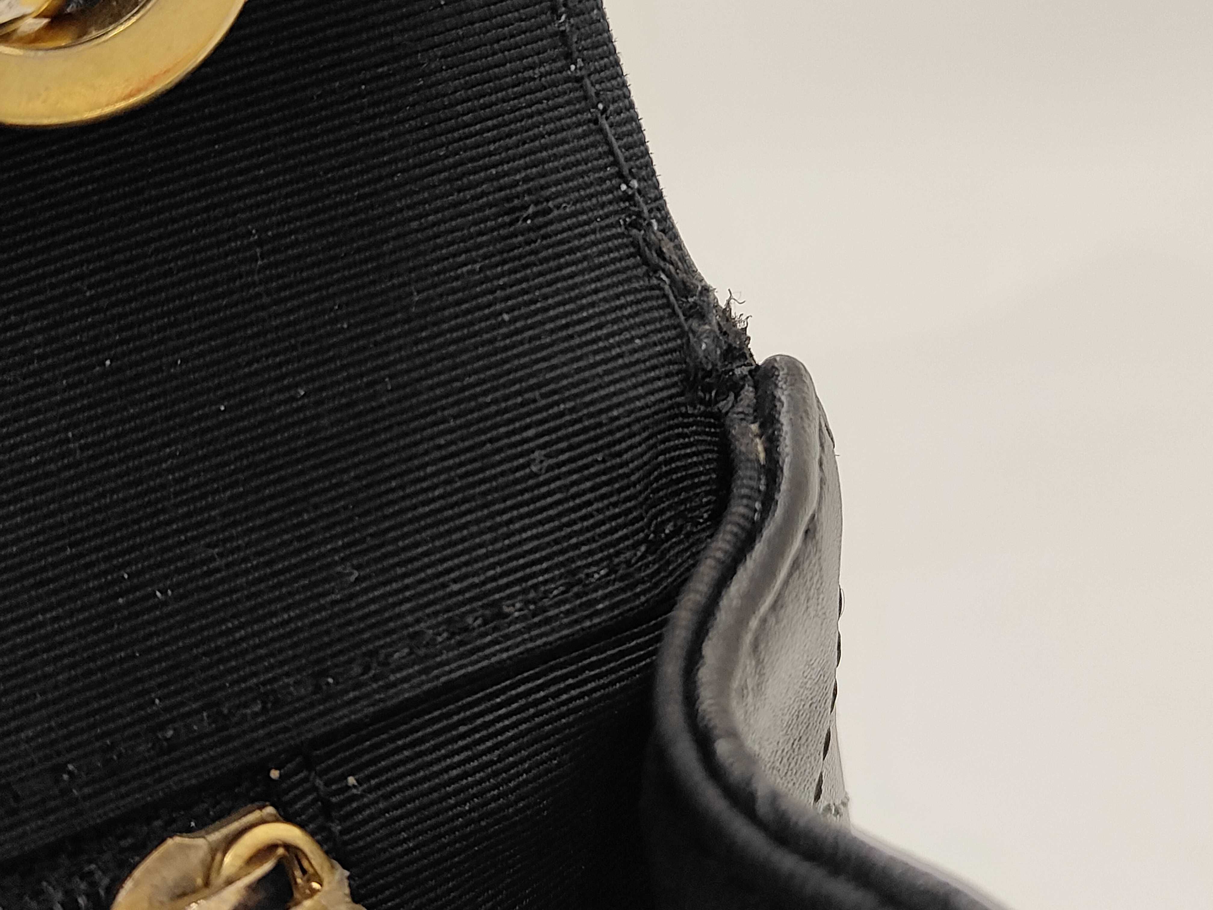 Matelassé Chain Shoulder Bag, Navy — view 12