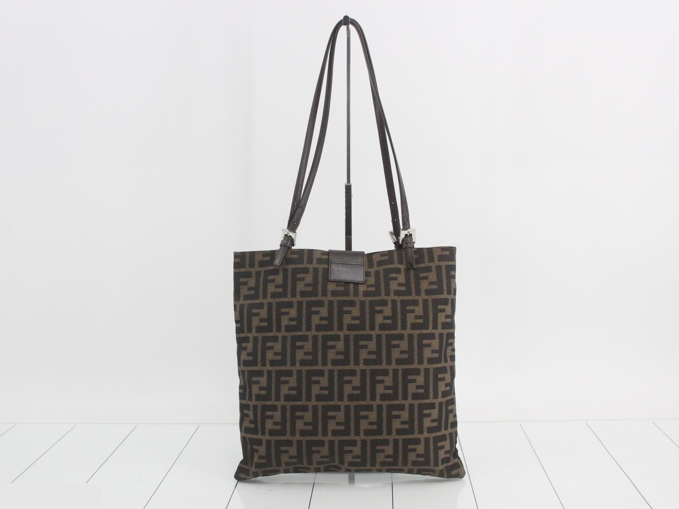 ZUCCA FF Hardware Tote Bag, Canvas, Brown — view 2