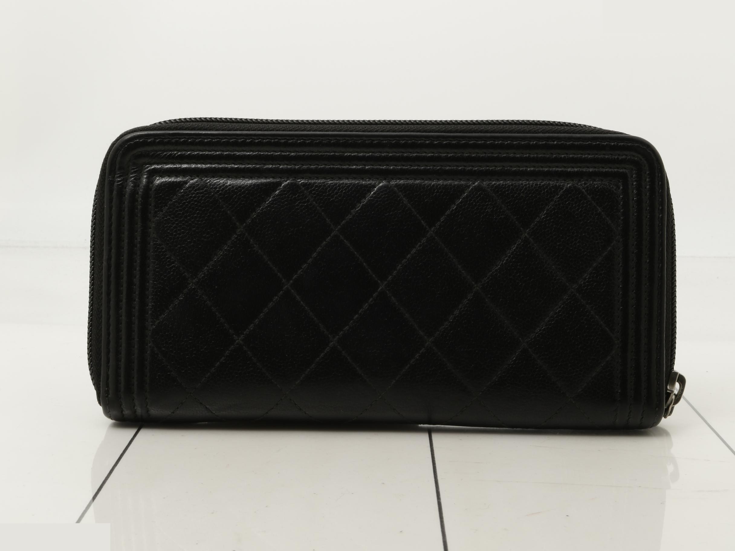 caviar leather long wallet, Boy Chanel, black, 25844165 — view 2