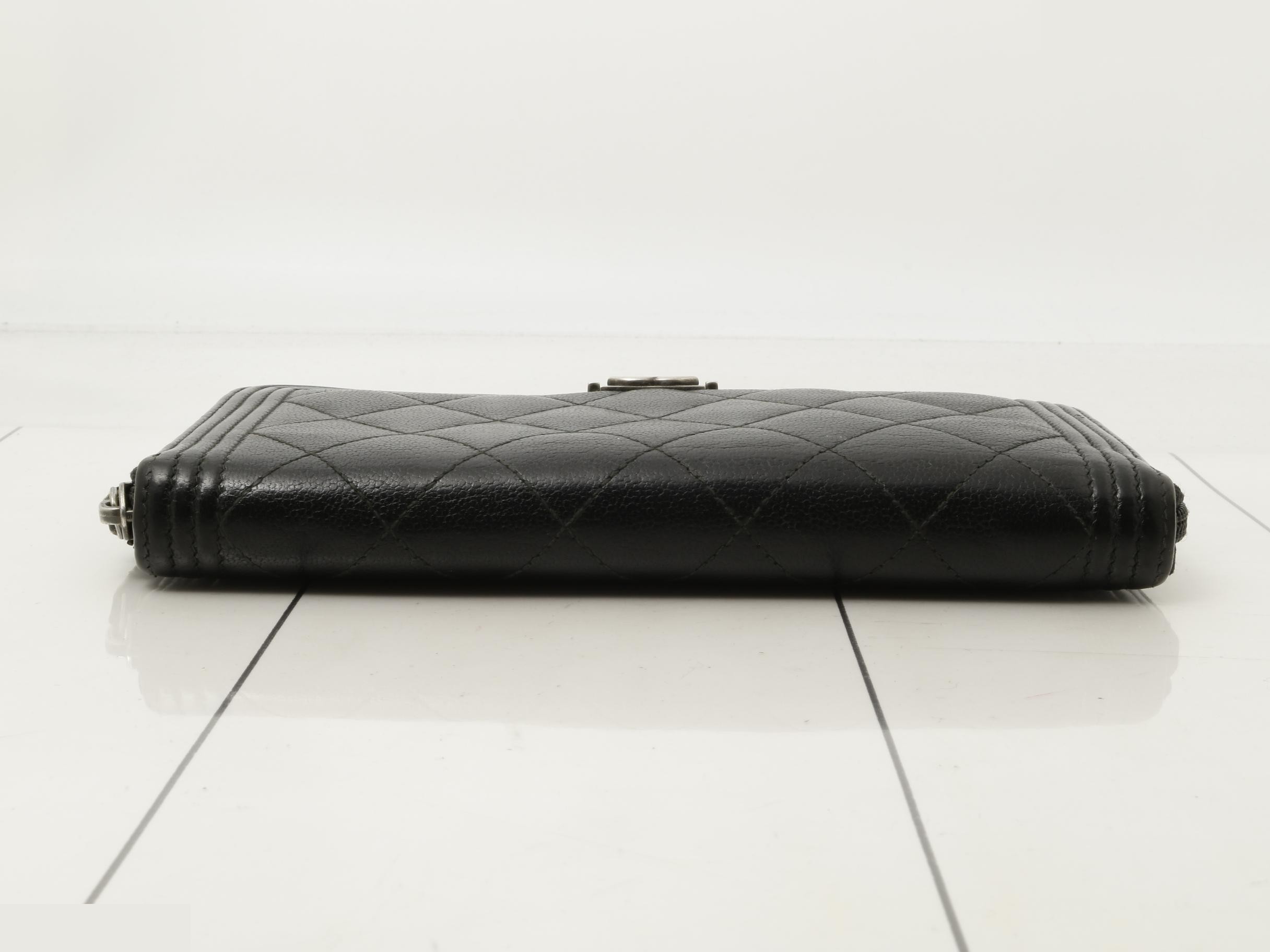 caviar leather long wallet, Boy Chanel, black, 25844165 — view 3