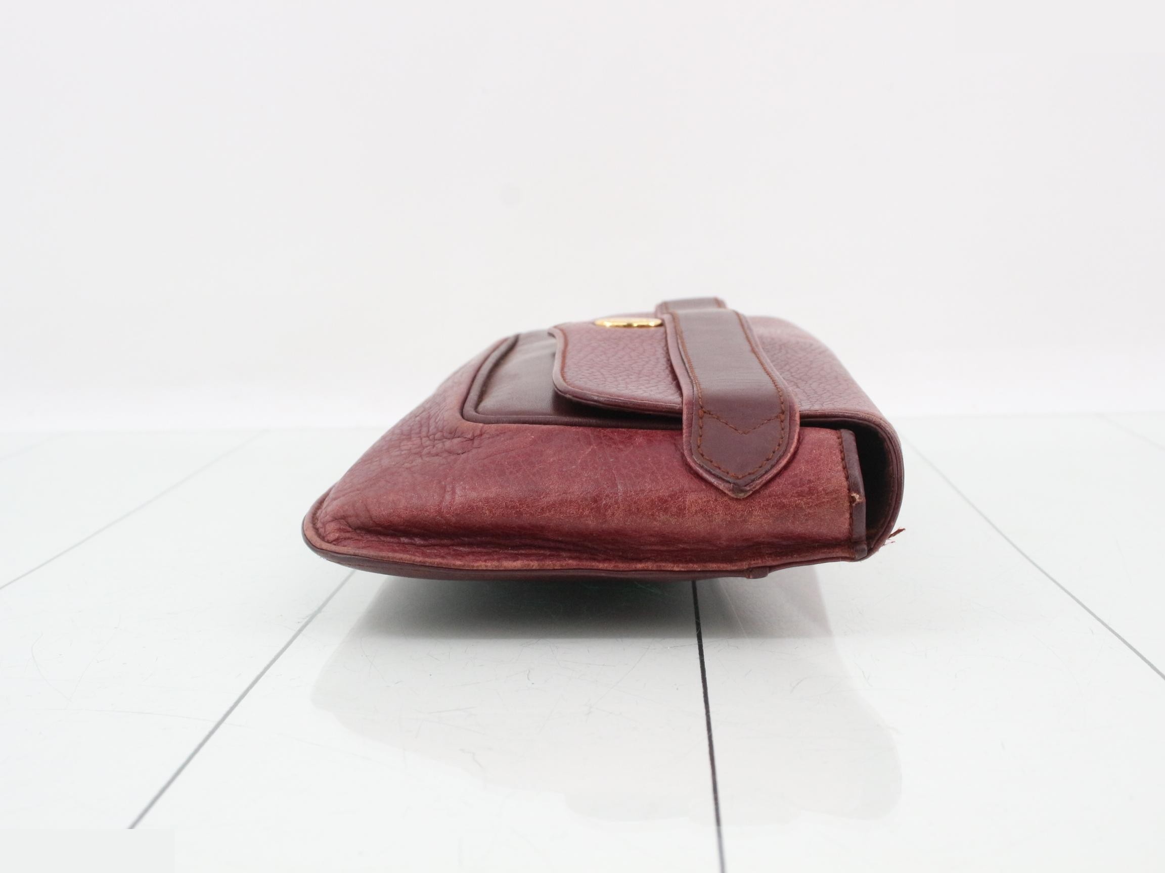Mustline Leather Second Bag, Bordeaux — view 3