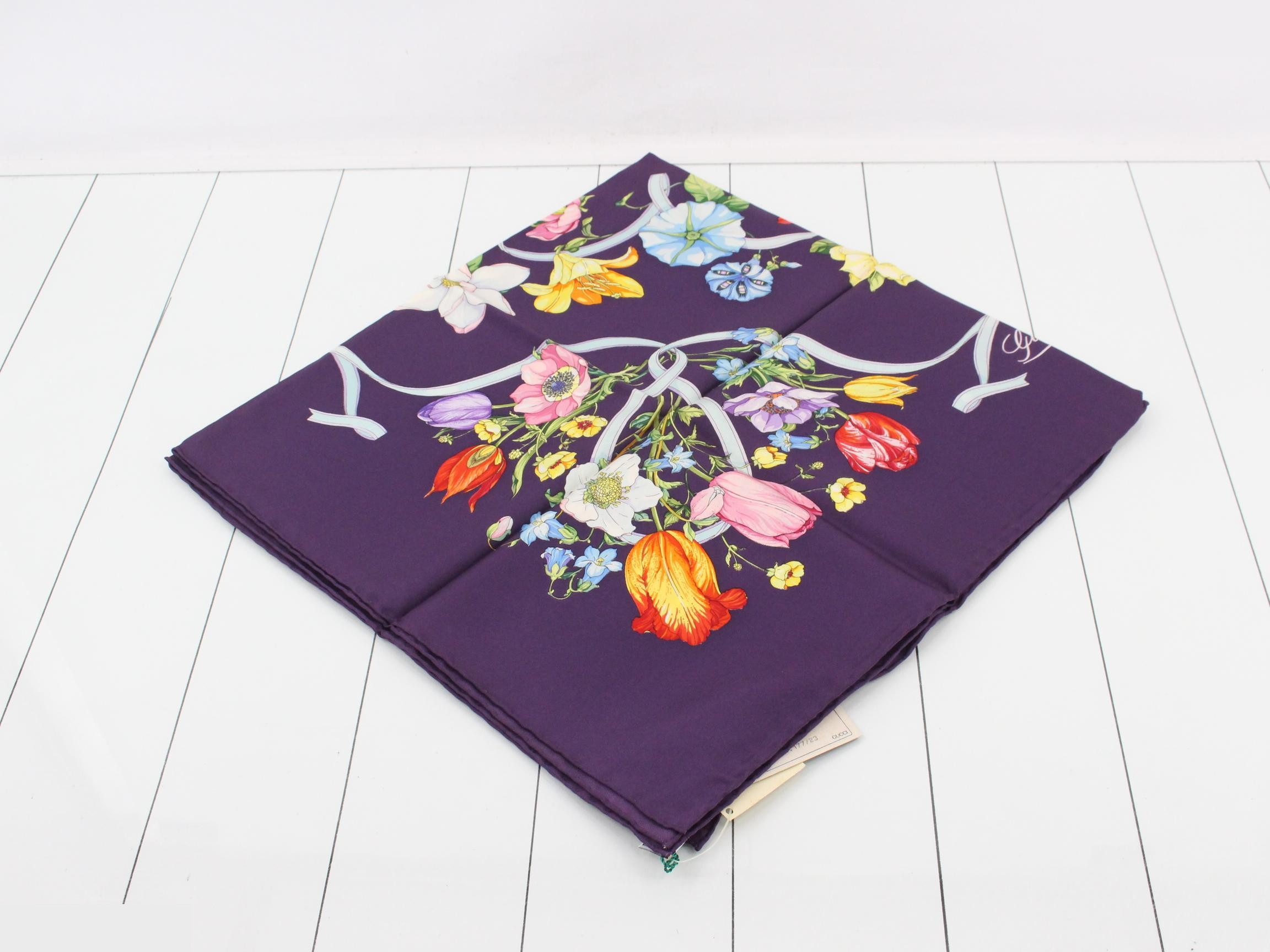 scarf, purple, floral pattern