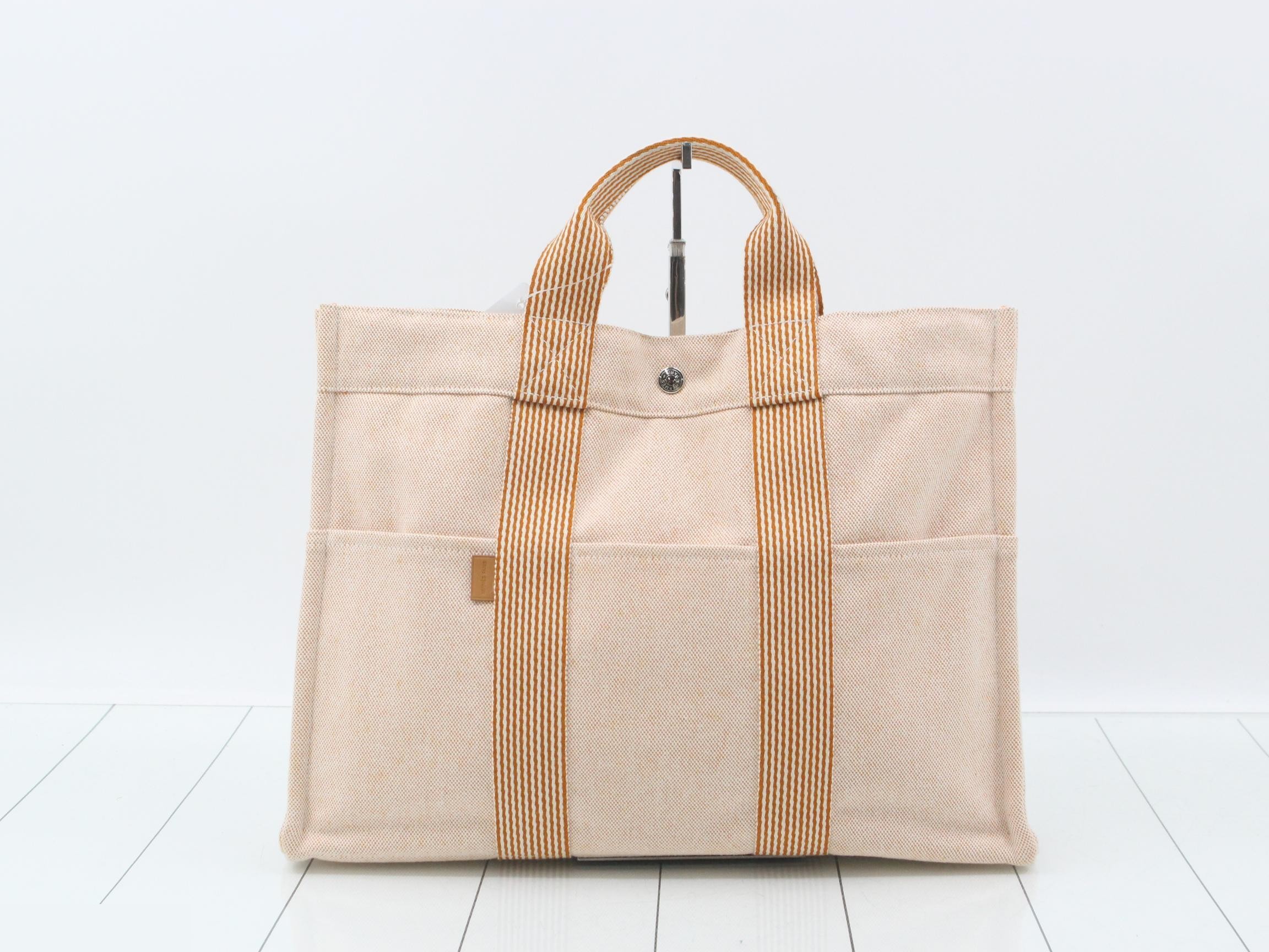 New Fourre-Tout Tote MM Tote Bag, Orange Canvas — view 2