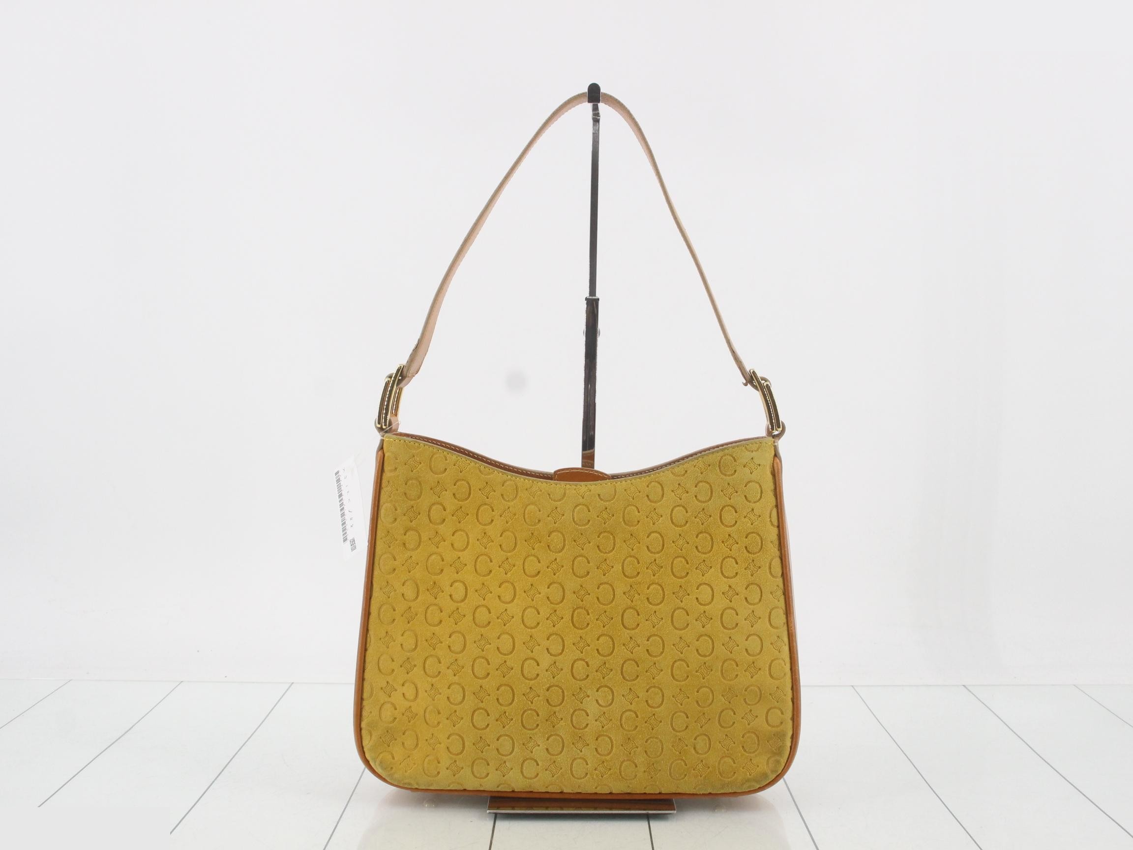 Suede shoulder bag, yellow — view 2