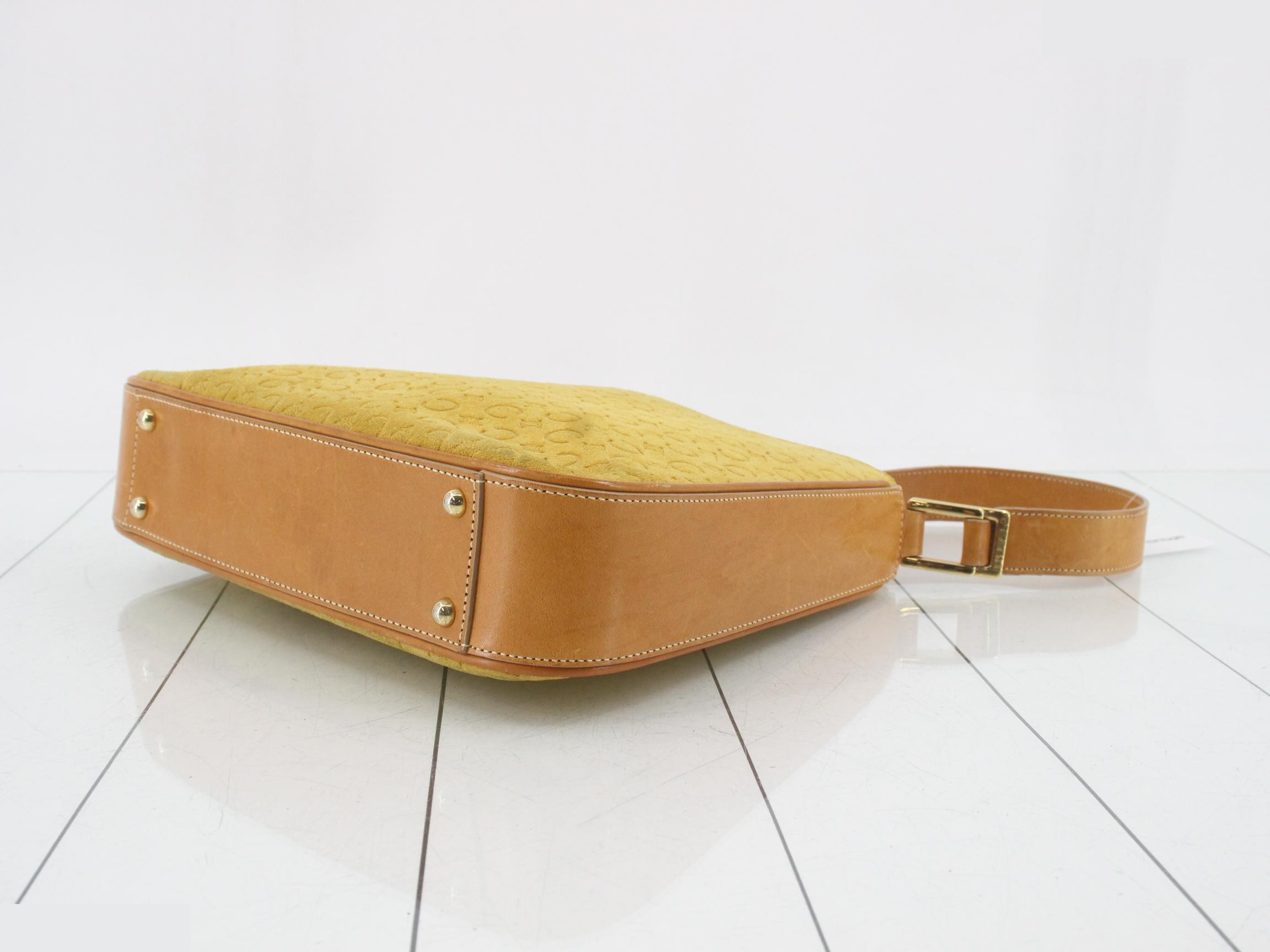 Suede shoulder bag, yellow — view 6