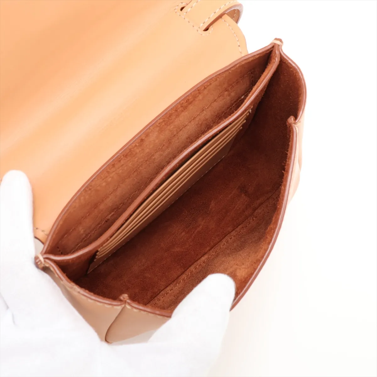 623097 Leather Shoulder Bag Brown — view 6