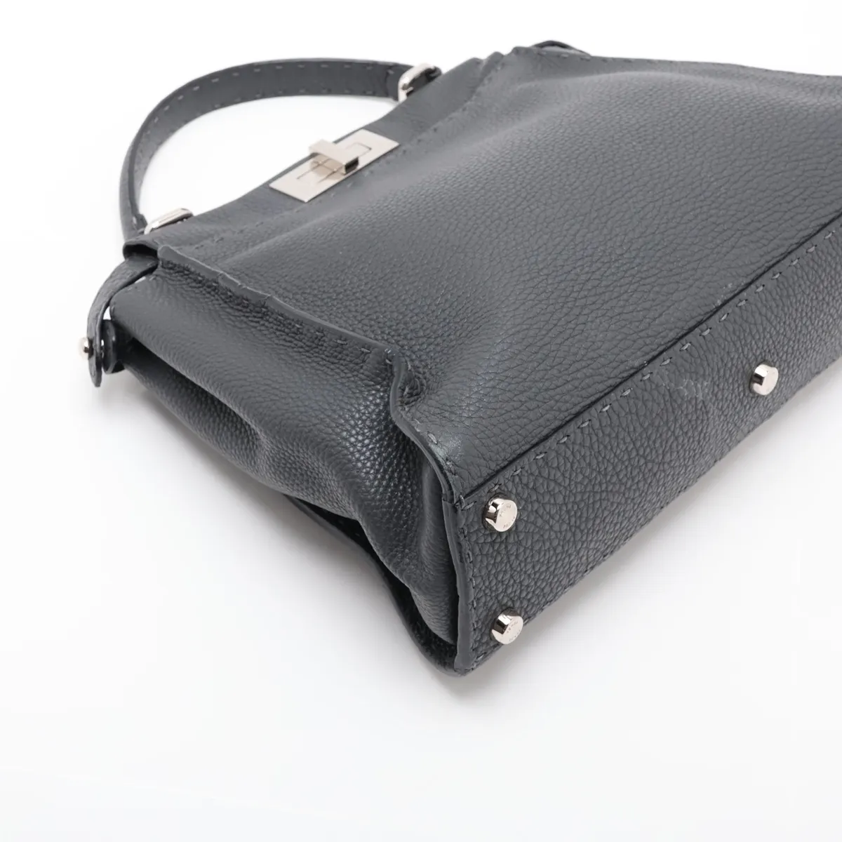 Peekaboo Regular Selleria Leather 2-Way Handbag, Gray 8BN226 — view 4