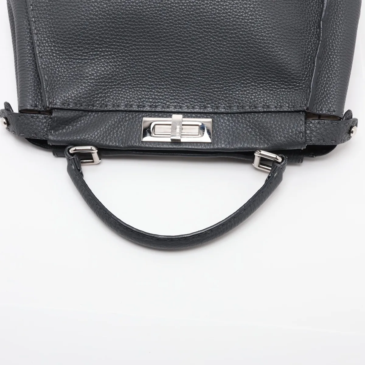 Peekaboo Regular Selleria Leather 2-Way Handbag, Gray 8BN226 — view 5