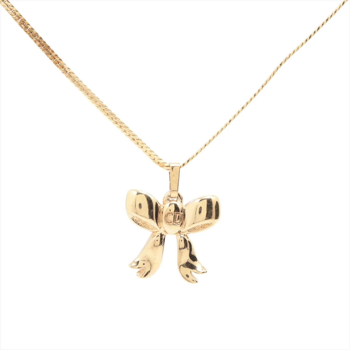 CD Ribbon Necklace GP Gold