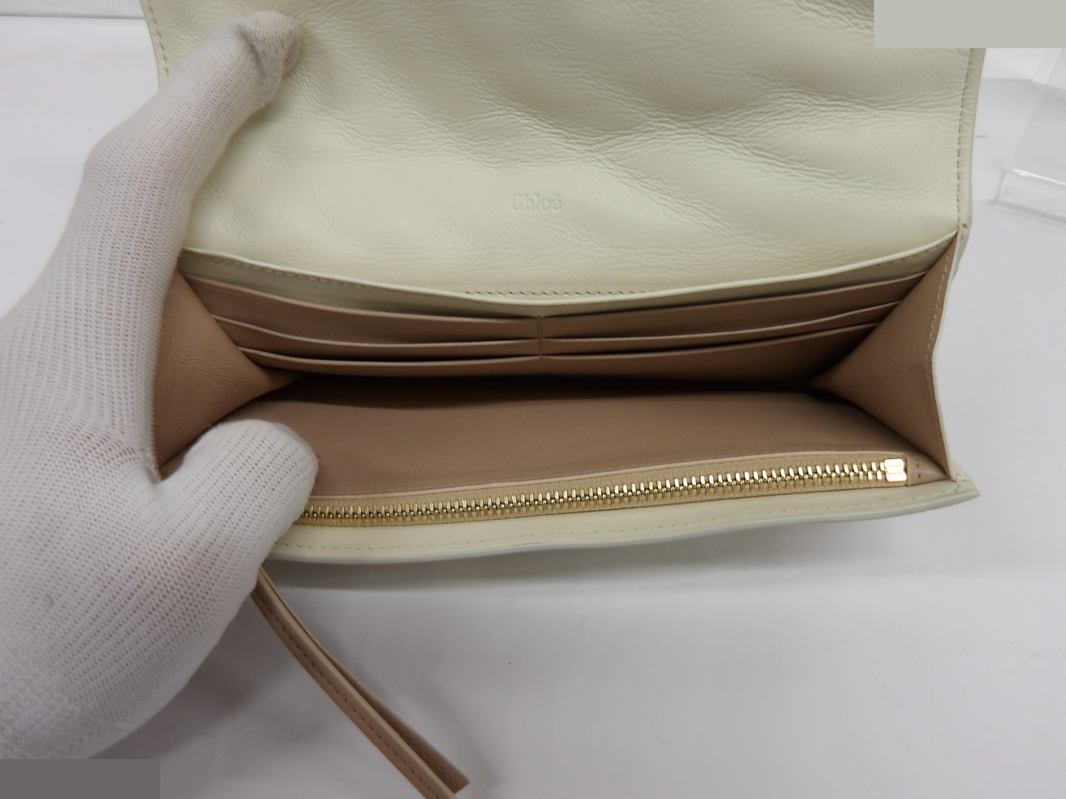 Alphabet Flap Long Wallet with Gold Hardware — view 3