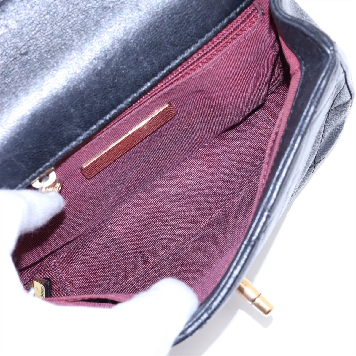 19 Lambskin Waist Pouch Black Gold Hardware 28469685 Serial Number 28 — view 6