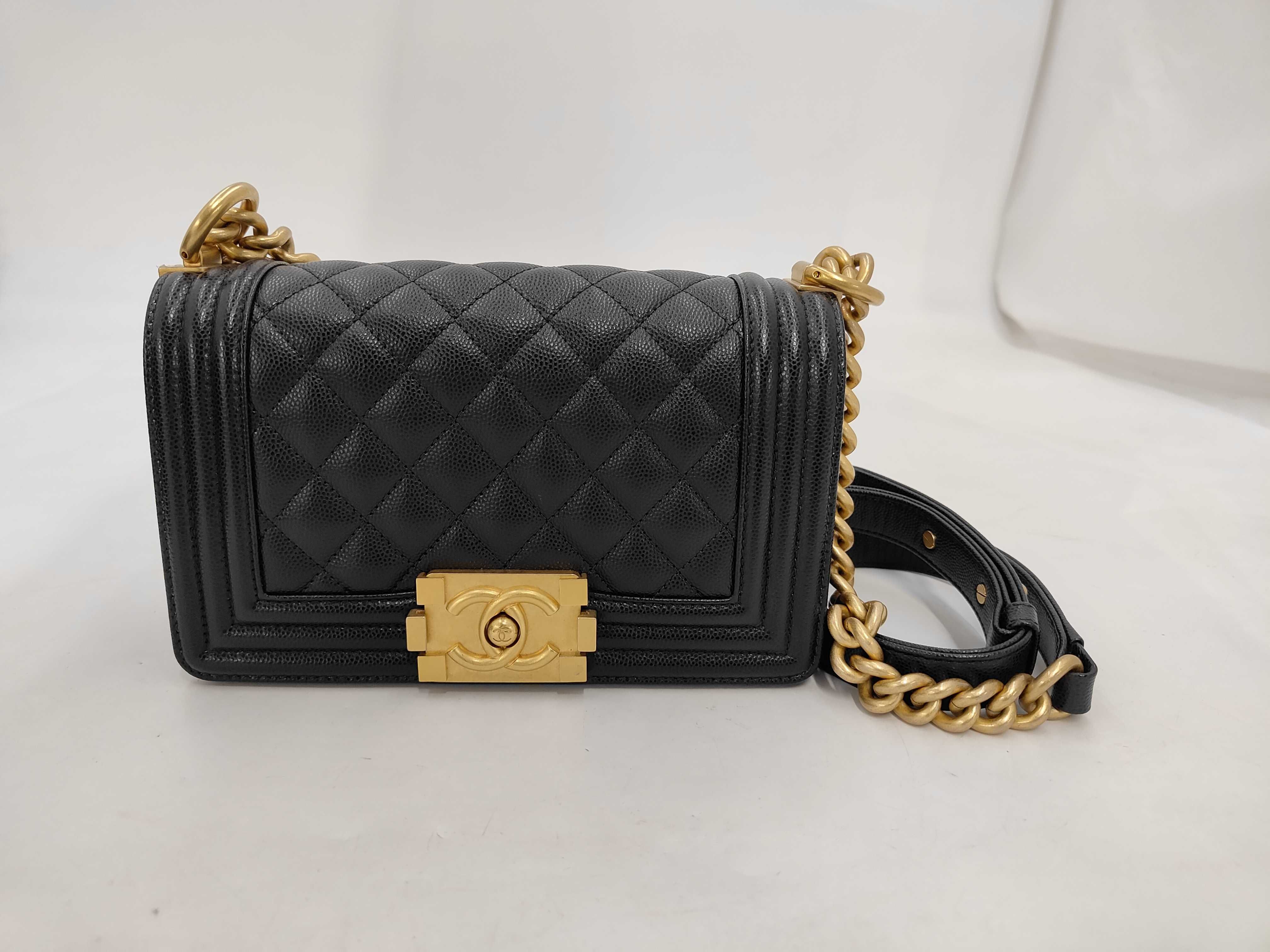 Boy Chanel Caviar Matelassé Plate Shoulder Bag