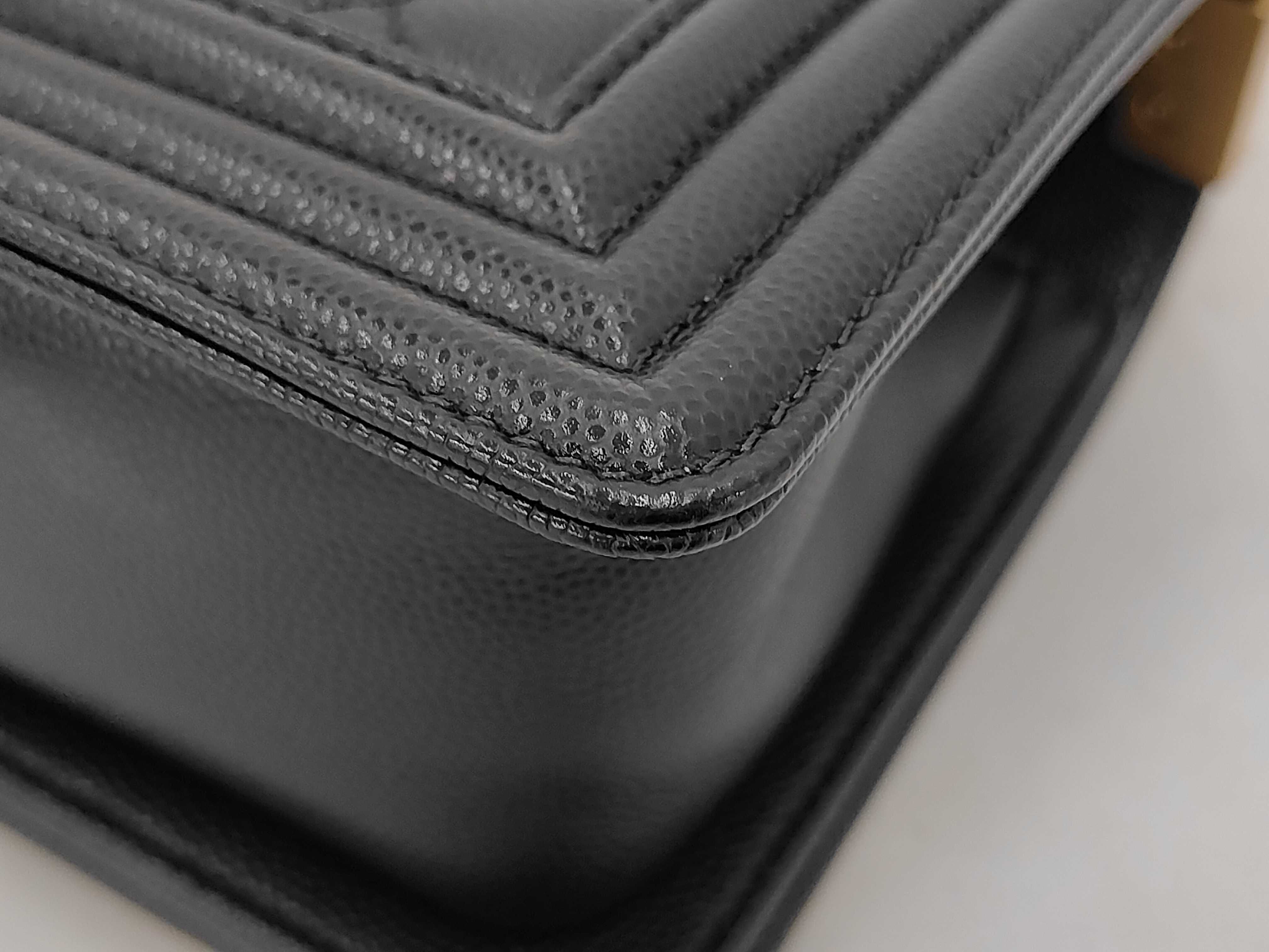 Boy Chanel Caviar Matelassé Plate Shoulder Bag — view 3
