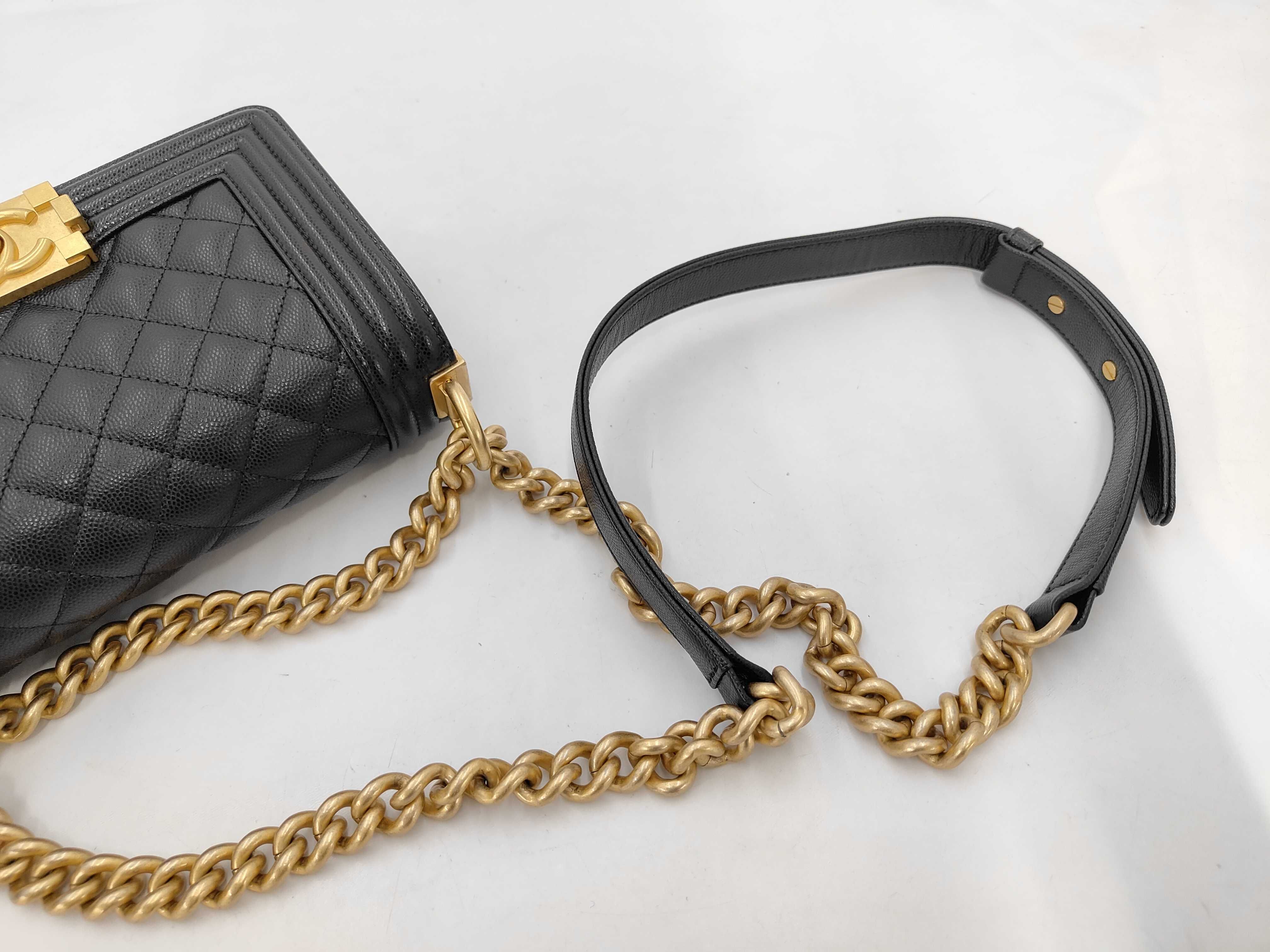 Boy Chanel Caviar Matelassé Plate Shoulder Bag — view 5
