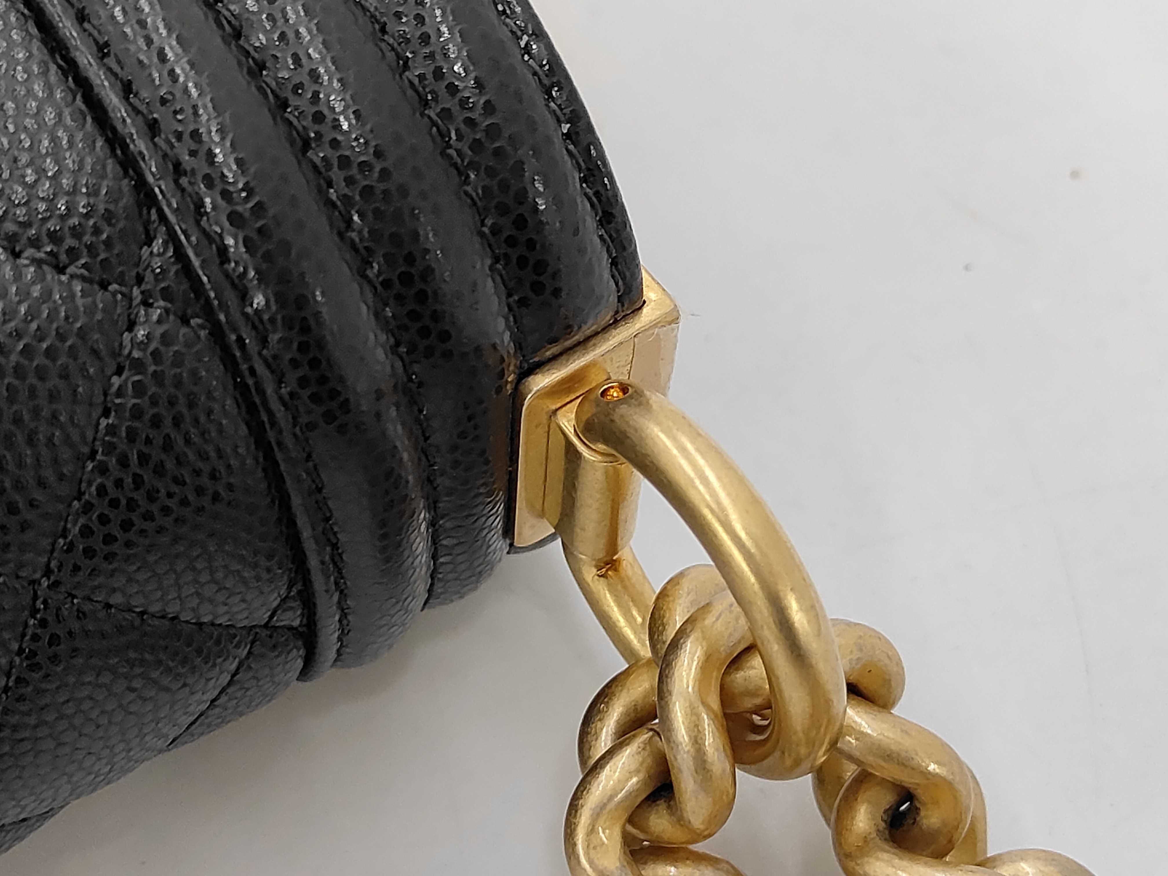 Boy Chanel Caviar Matelassé Plate Shoulder Bag — view 7