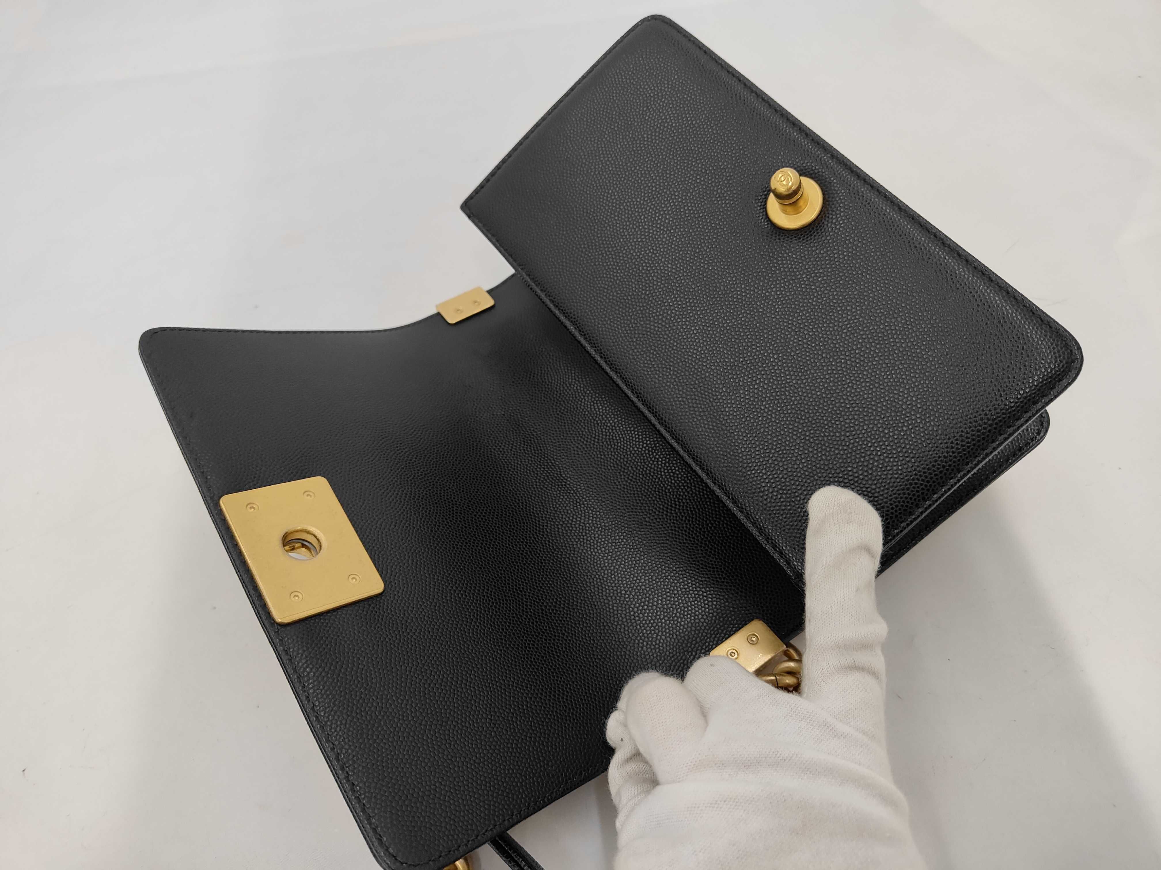 Boy Chanel Caviar Matelassé Plate Shoulder Bag — view 8