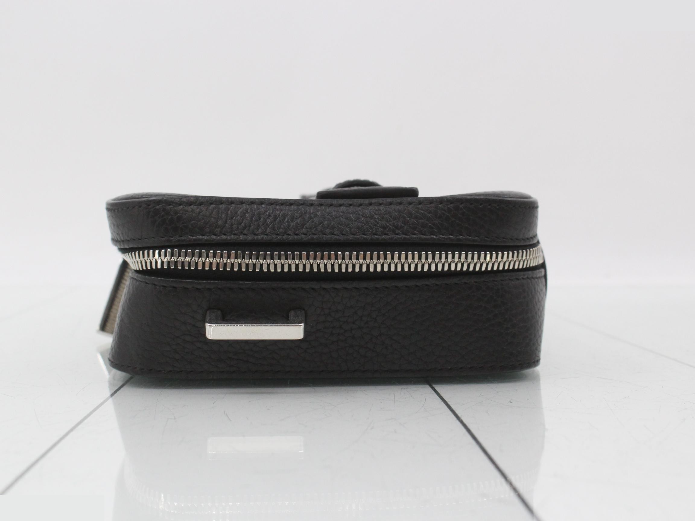 Leather 2-Way Handbag, Black — view 3