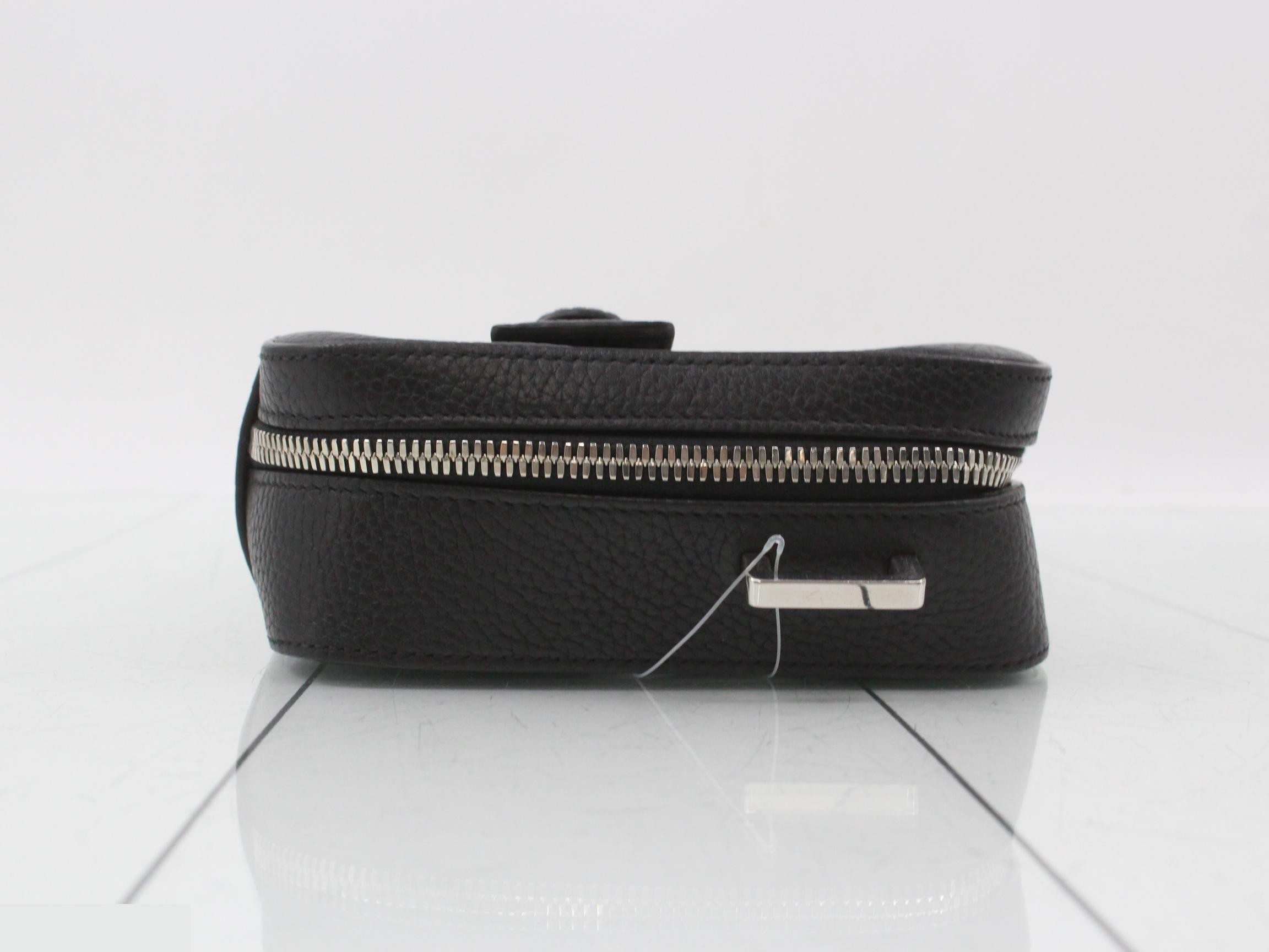 Leather 2-Way Handbag, Black — view 4