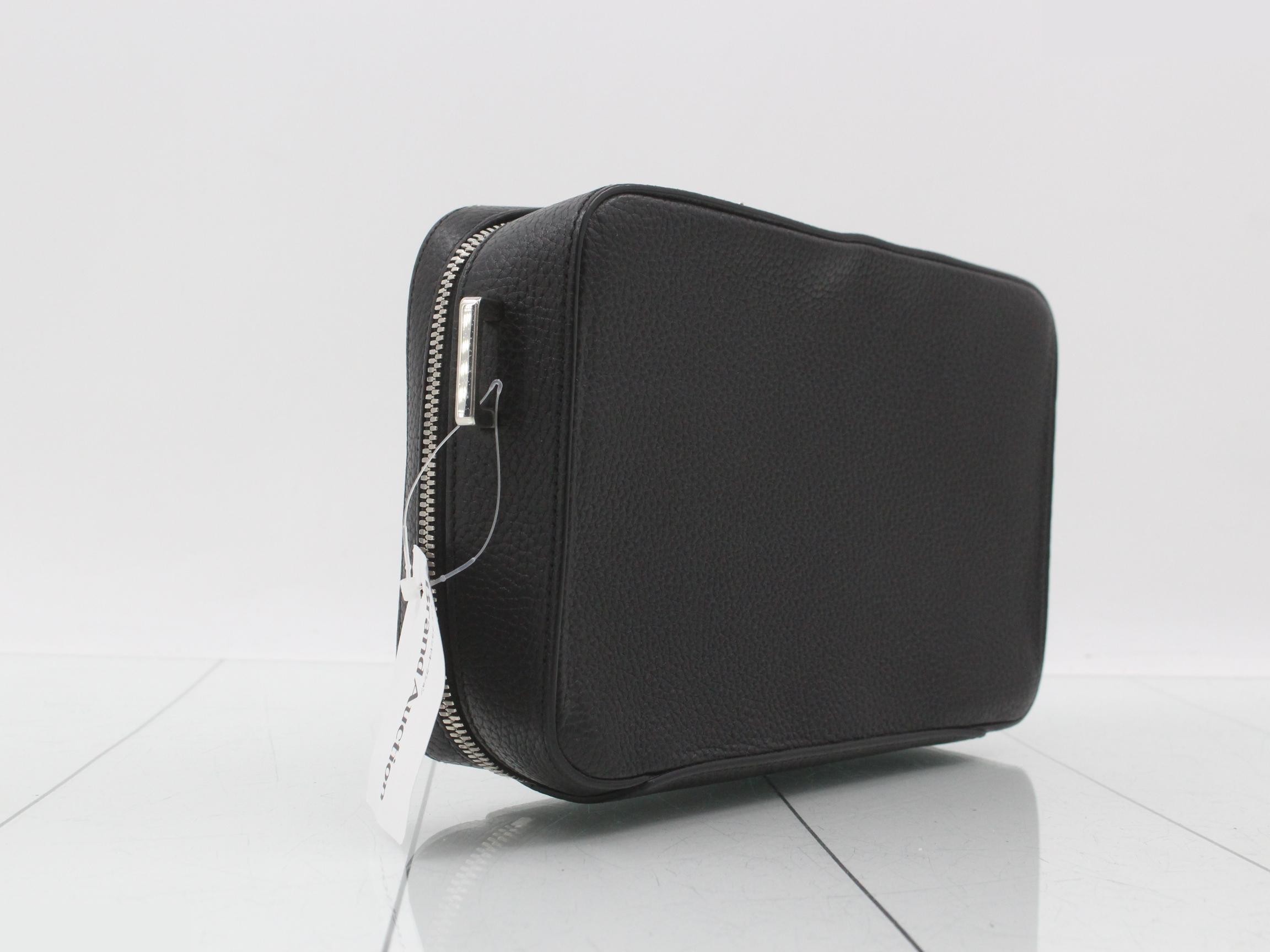 Leather 2-Way Handbag, Black — view 5