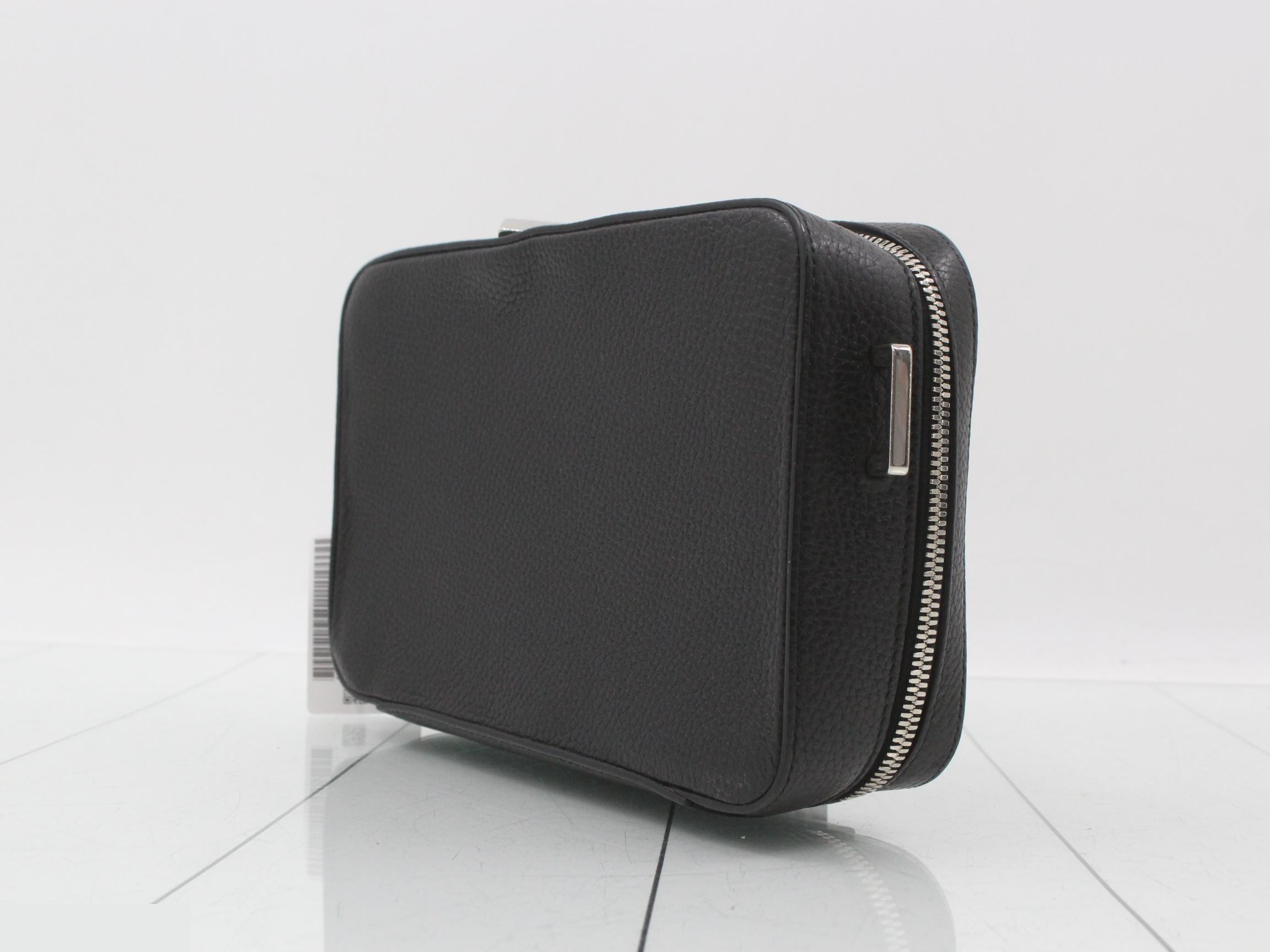 Leather 2-Way Handbag, Black — view 6
