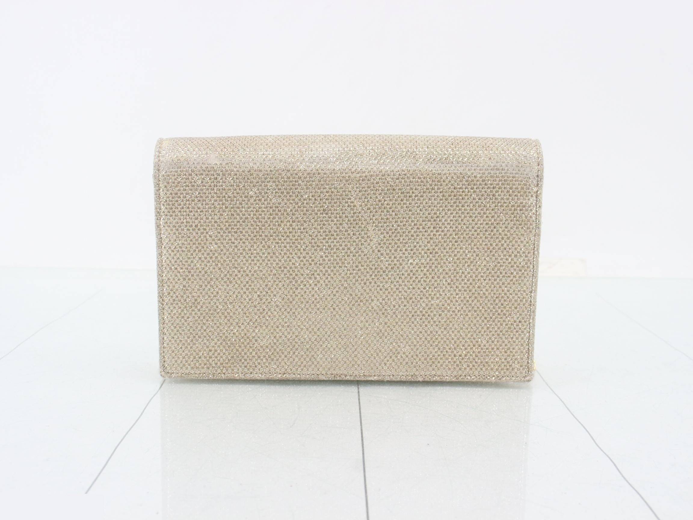 Kate Glitter Chain Wallet, Gold Color — view 2