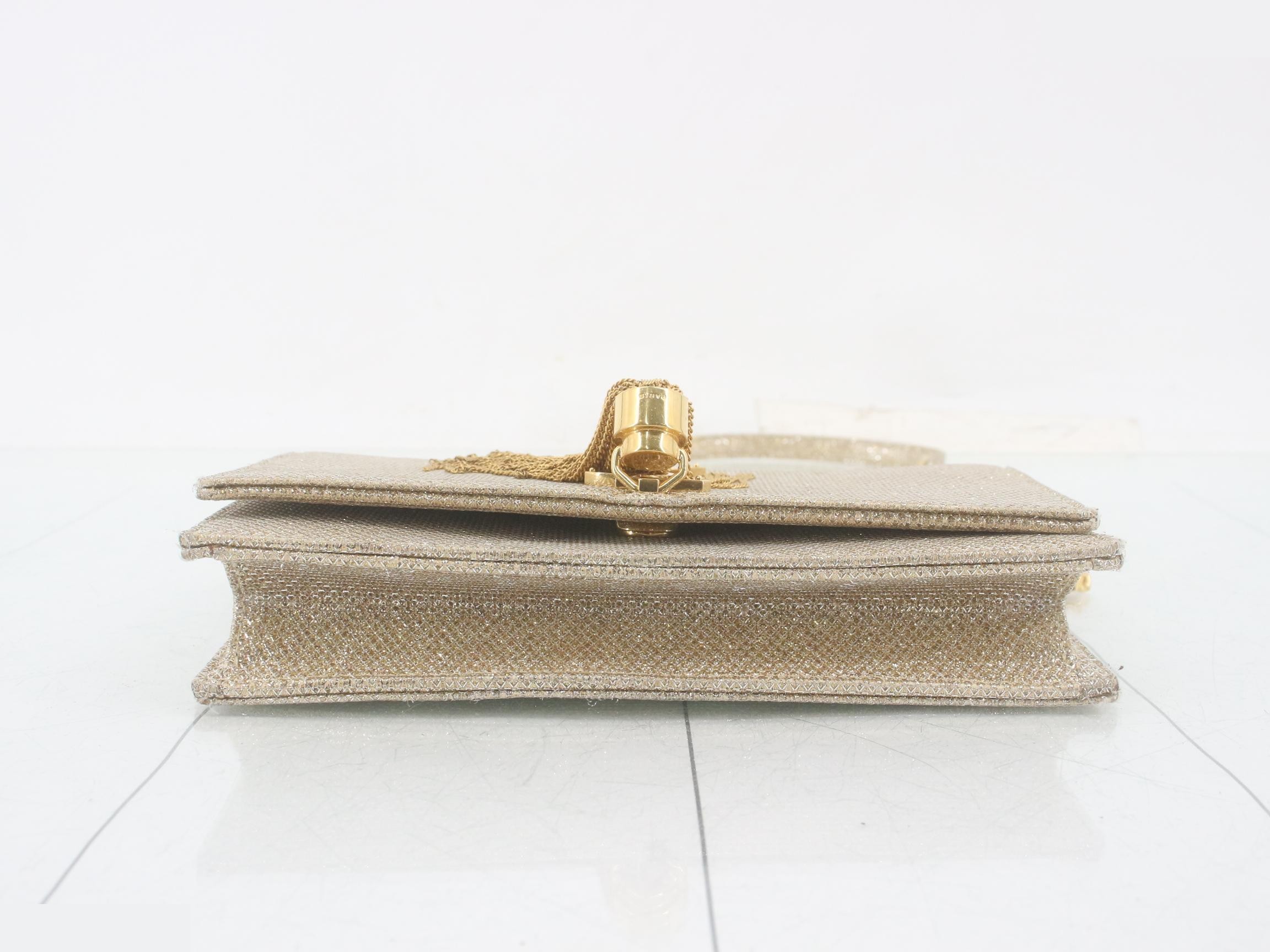 Kate Glitter Chain Wallet, Gold Color — view 3