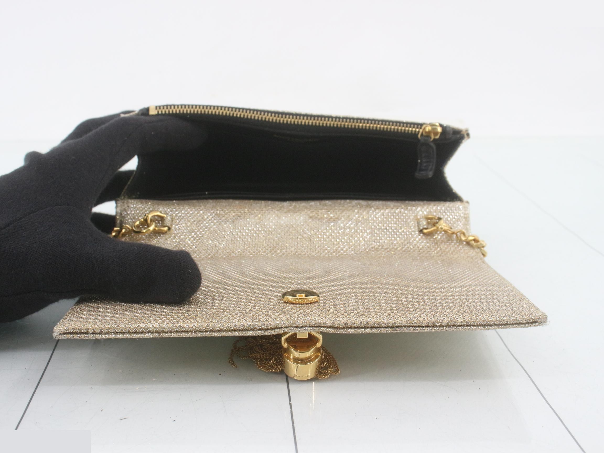 Kate Glitter Chain Wallet, Gold Color — view 4