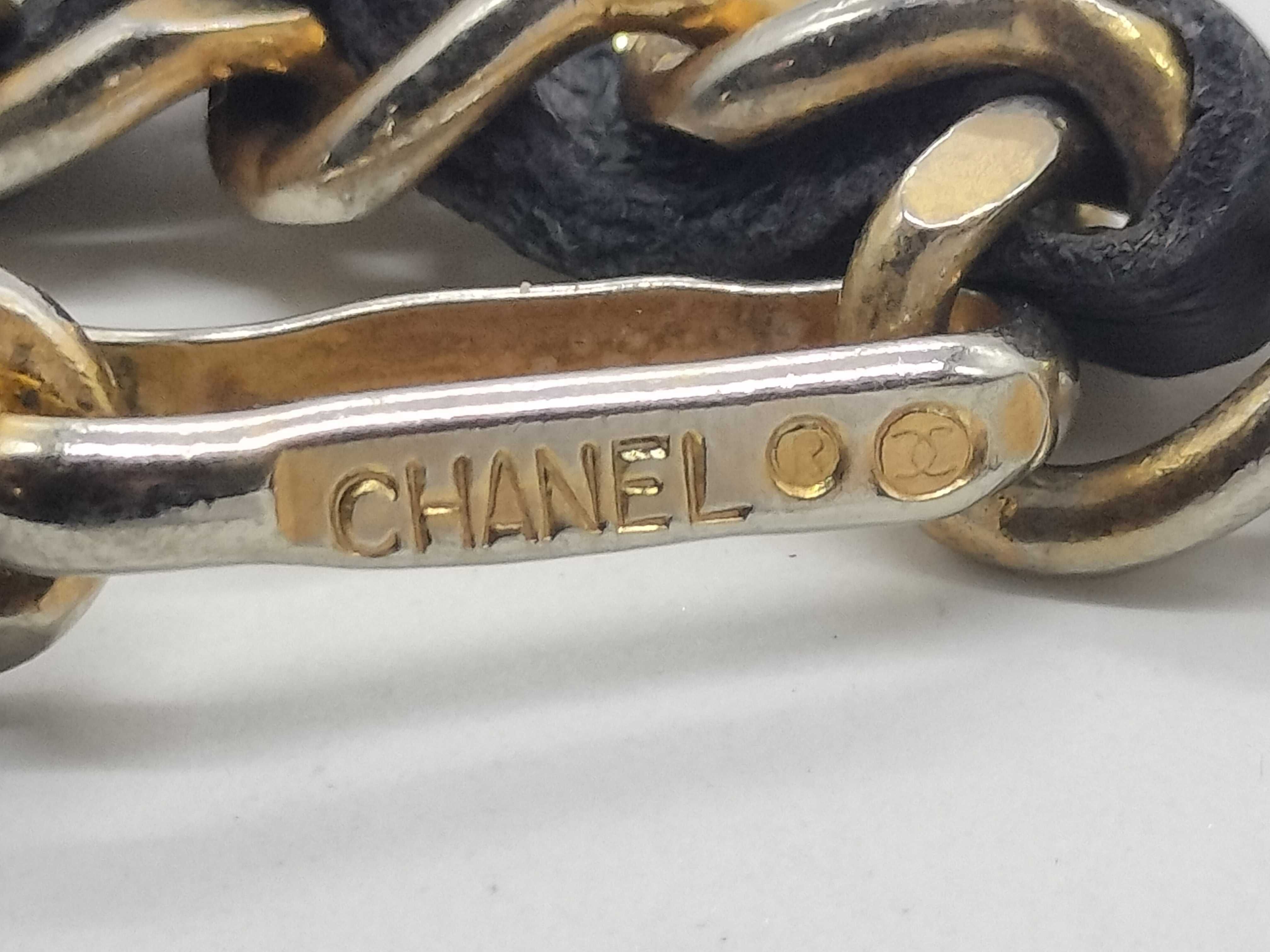 Vintage Chain Necklace, Lambskin Leather, 1982 — view 5