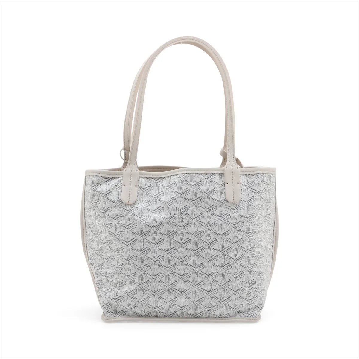 Ange Mini PVC x Leather Handbag, White — view 2
