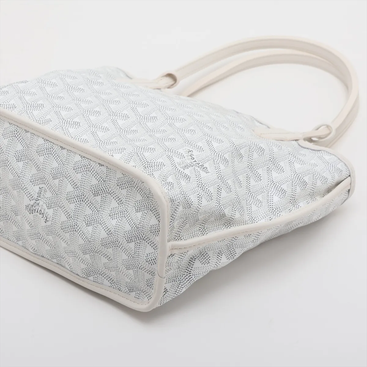 Ange Mini PVC x Leather Handbag, White — view 3