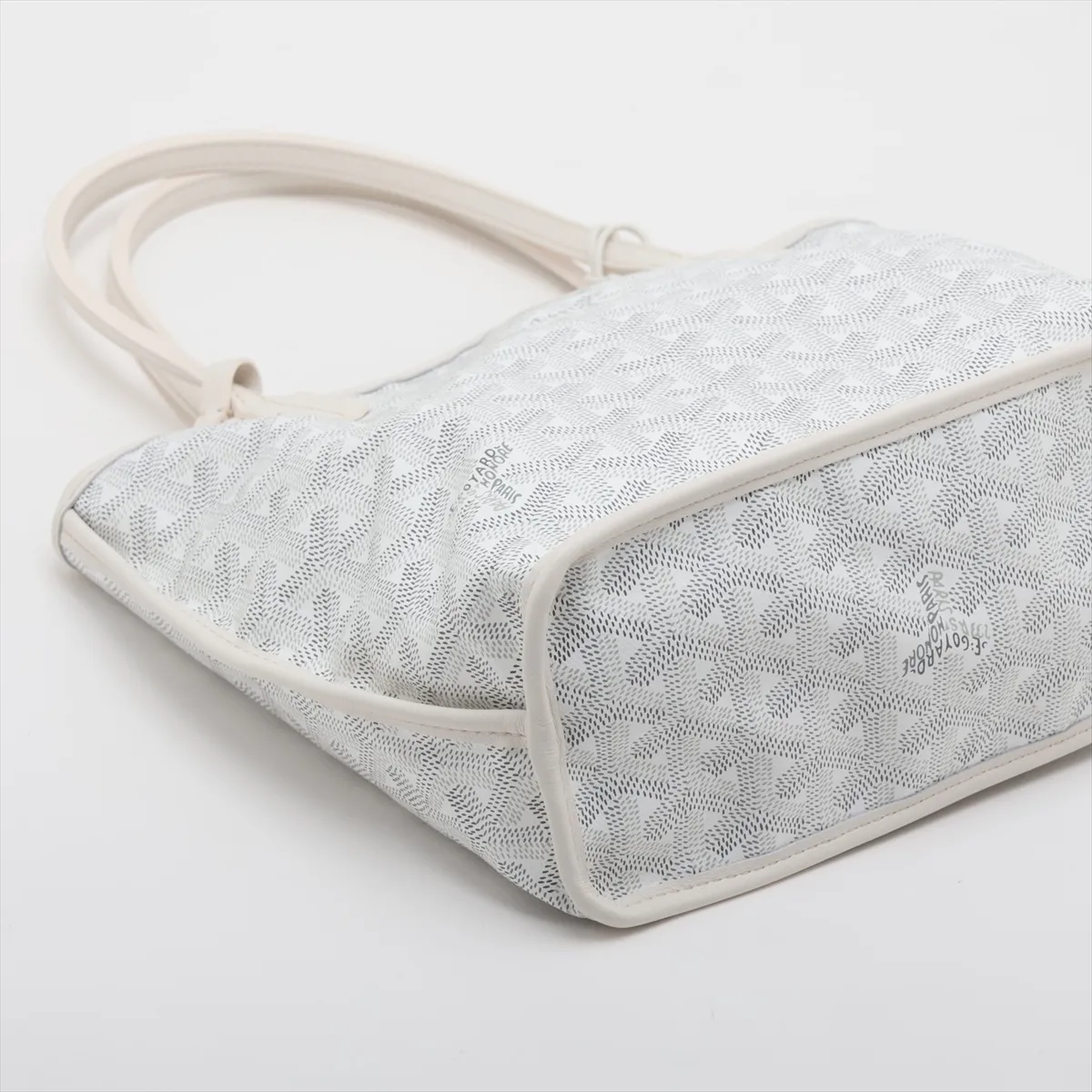 Ange Mini PVC x Leather Handbag, White — view 4
