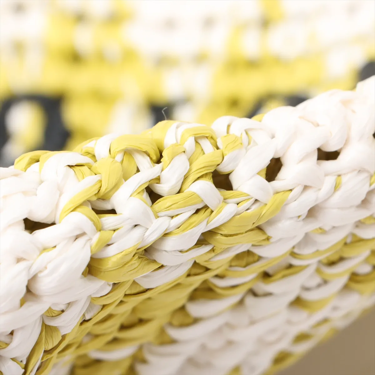 Crochet Raffia Handbag Yellow x White — view 10