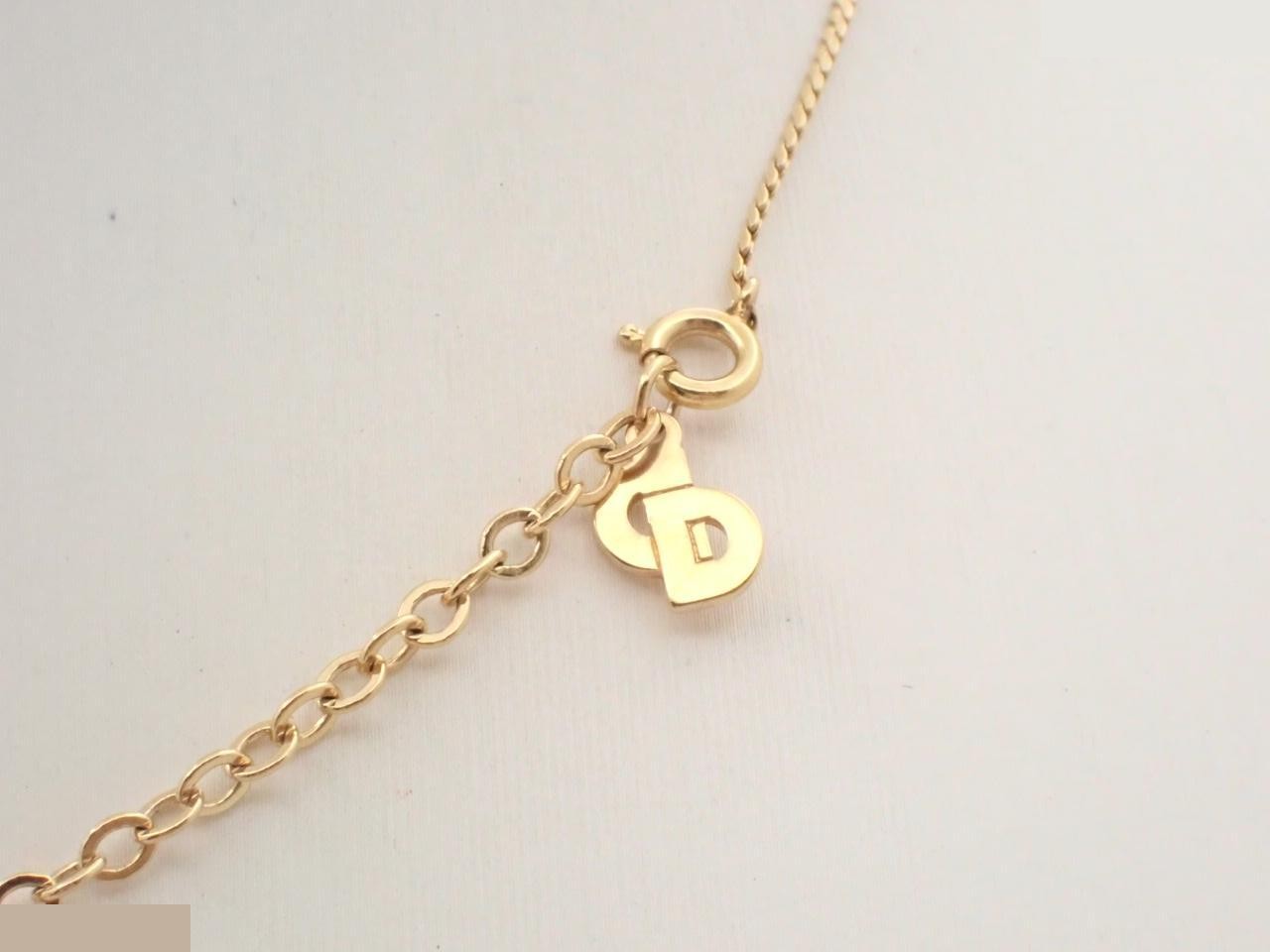 CD logo rhinestone necklace, chain approximately 42cm — view 2