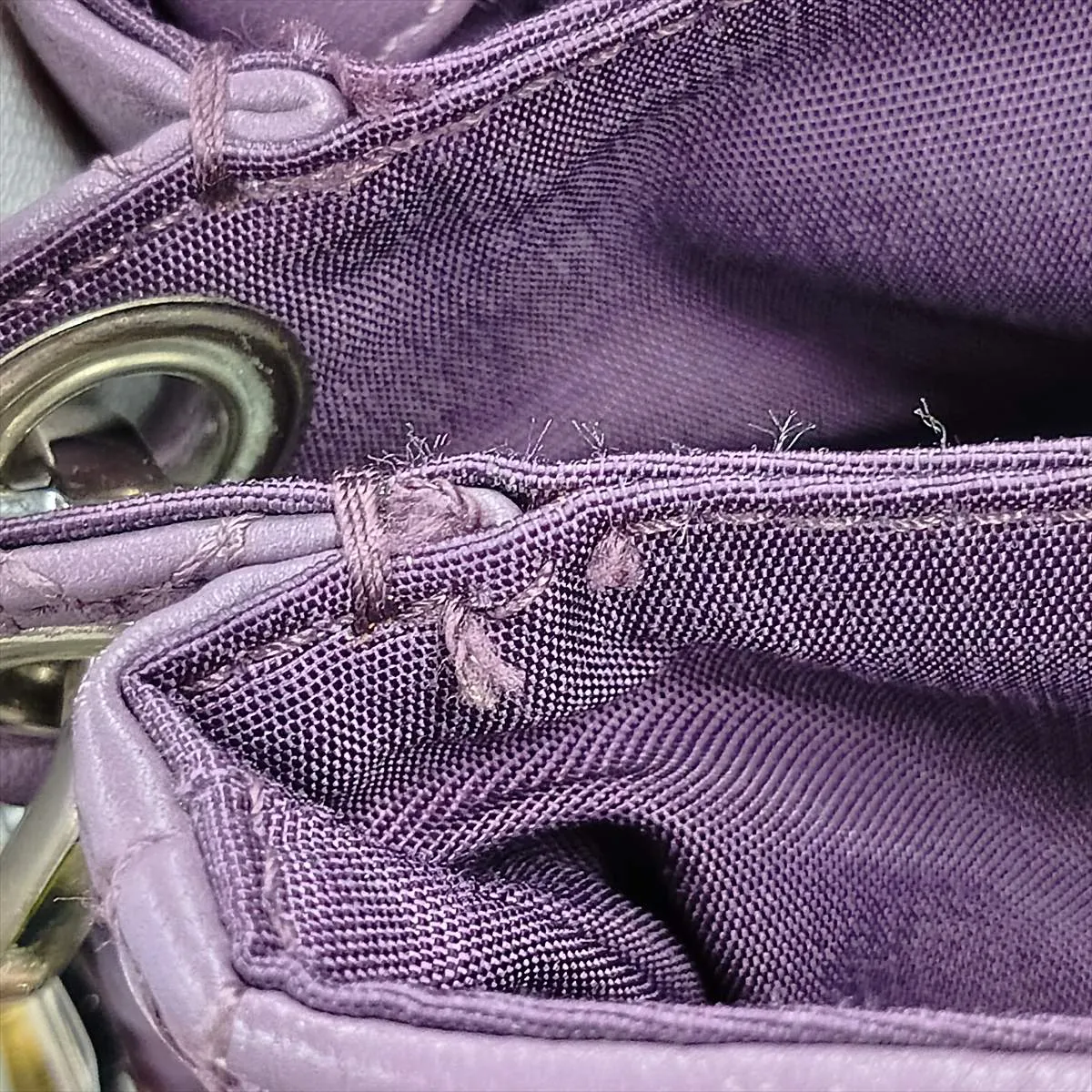 Cannage New Rock Leather Chain Shoulder Bag, Purple — view 14