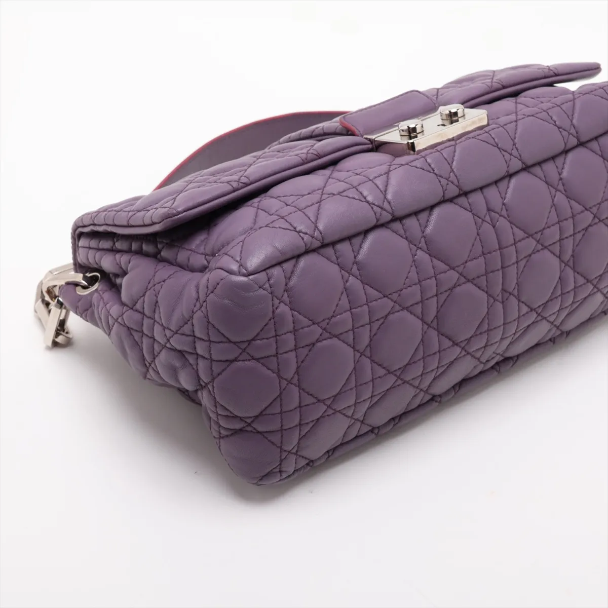Cannage New Rock Leather Chain Shoulder Bag, Purple — view 4